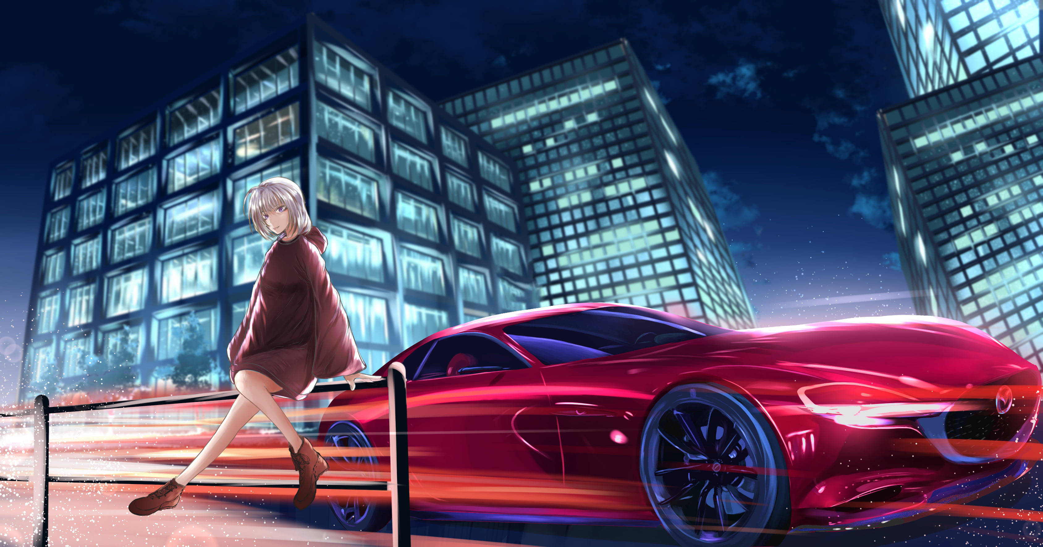 Auto Anime Rojo Mazda Fondos de pantalla