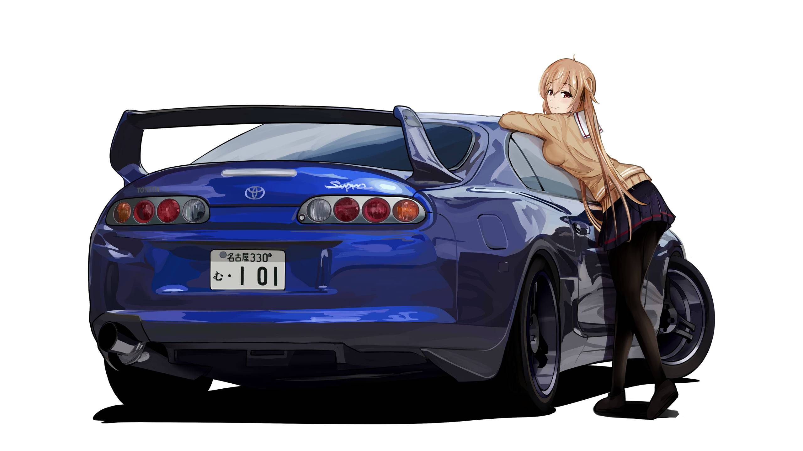 Auto Anime Toyota Supra Azul Fondos de pantalla