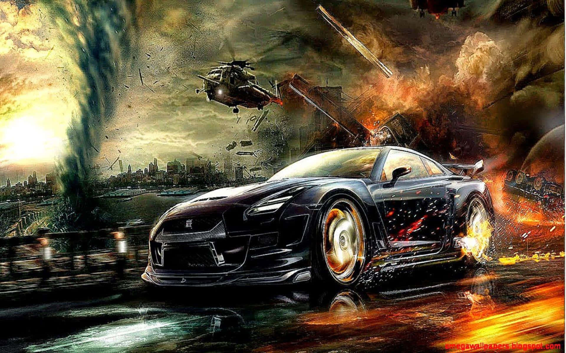 Auto deportivo modificado negro y elegante Fondos de pantalla