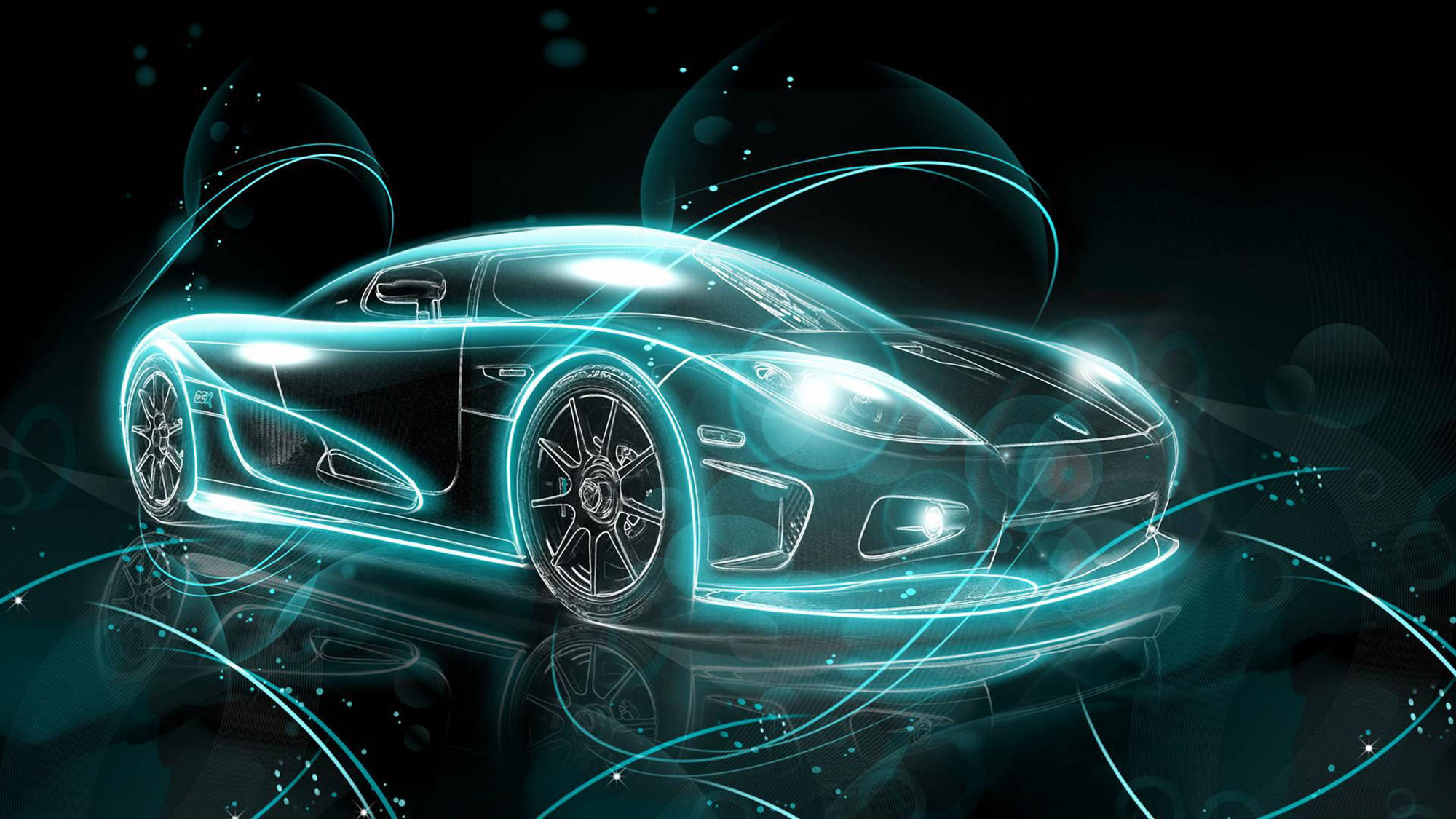 Auto Genial Azul Neón Fondos de pantalla