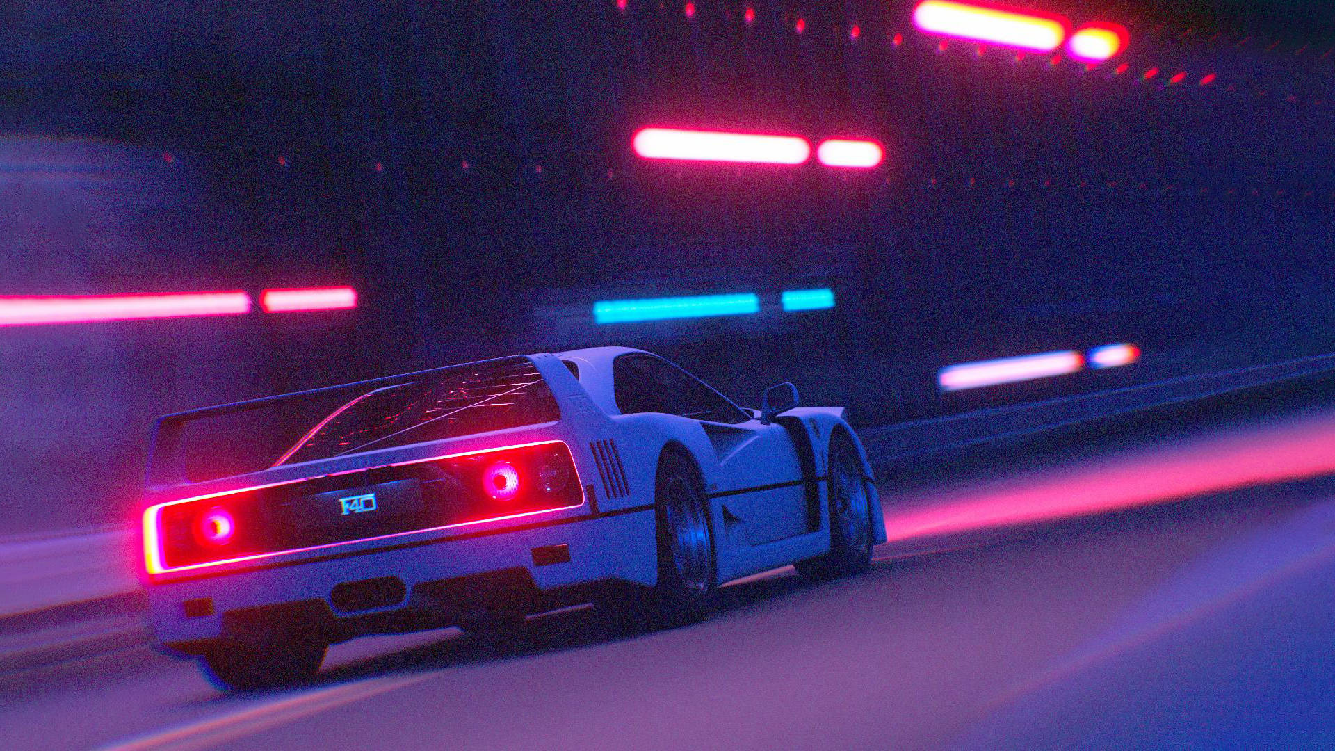 Auto JDM Acelerando con Luces de Neón Fondos de pantalla