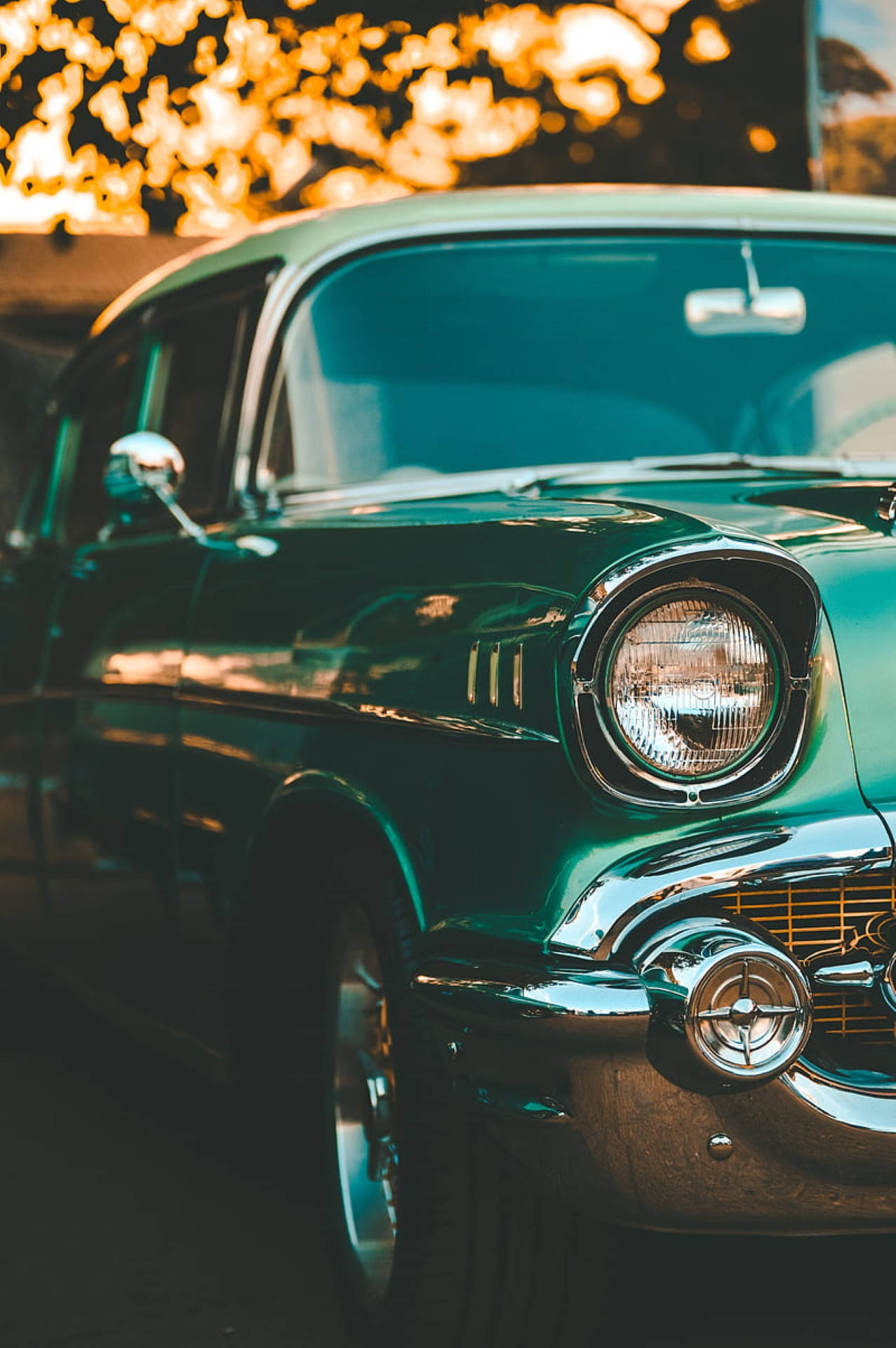 Auto Retro Estético Verde Fondos de pantalla