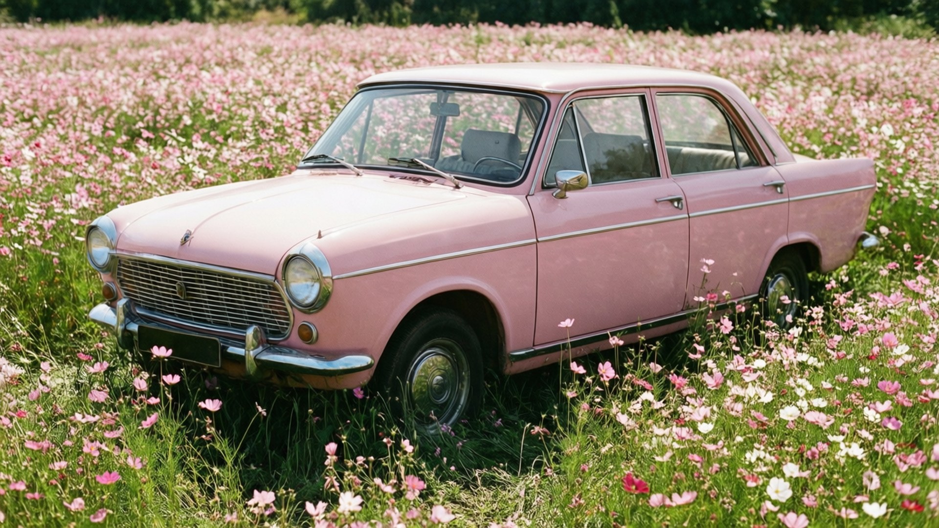 Auto Vintage Rosa Fondos de pantalla