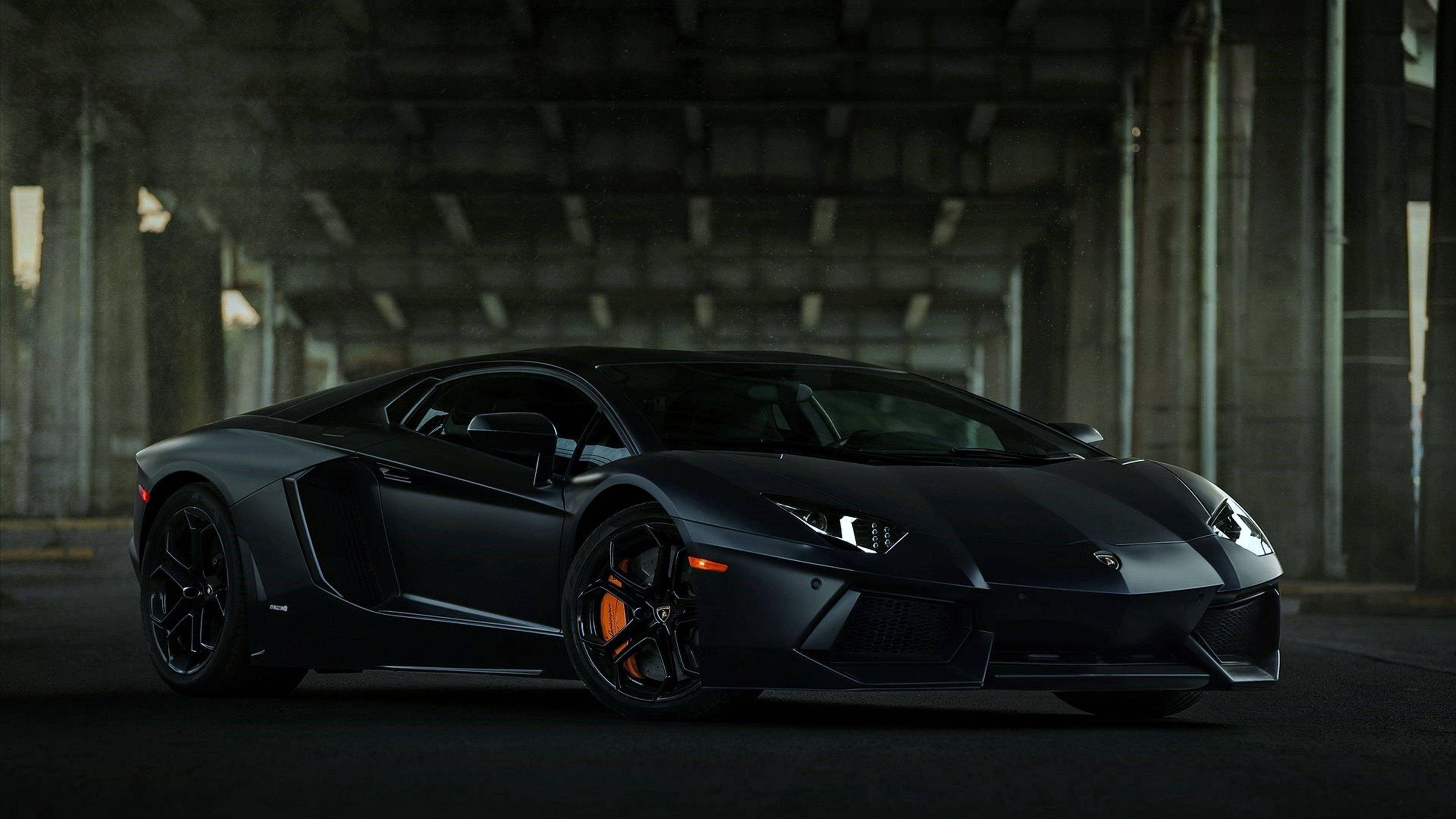 Autos lujosos geniales: Lamborghini negro Fondos de pantalla