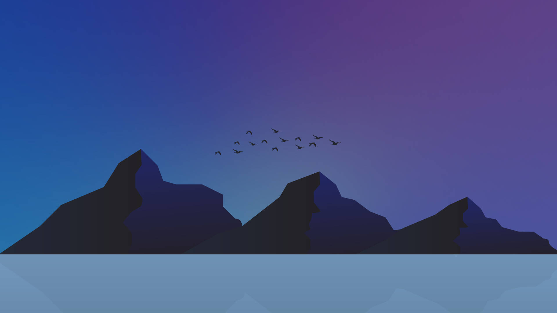 Aves y Montaña Estética Minimalista para Portátil Fondos de pantalla