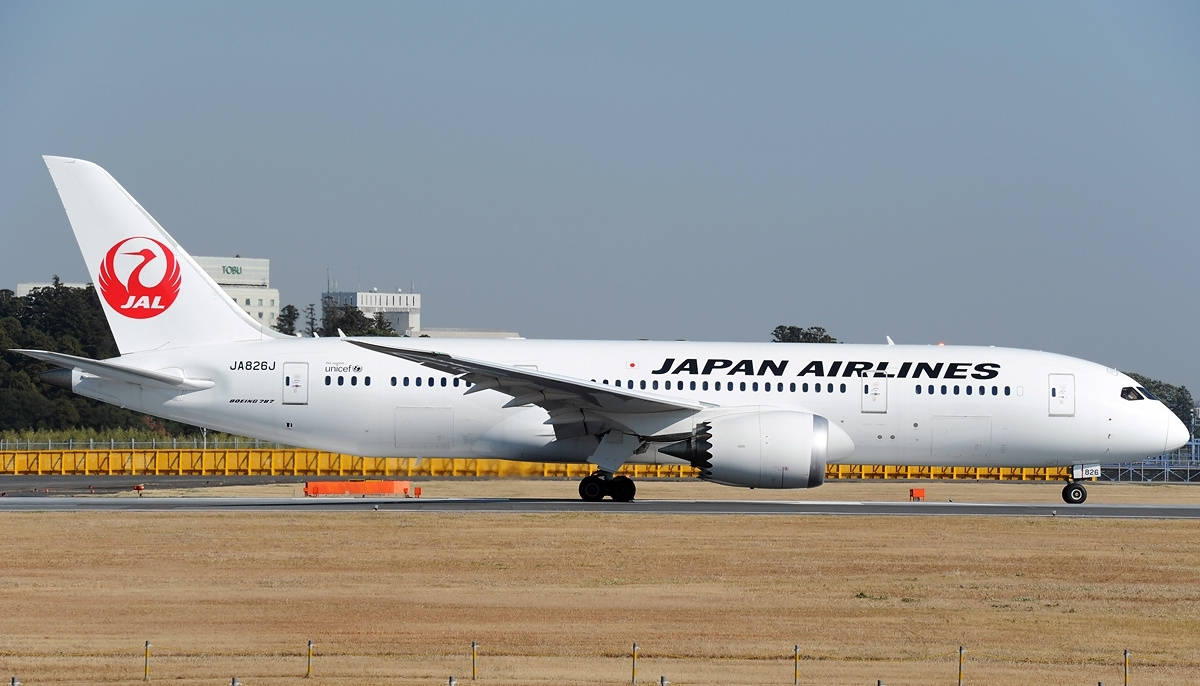 Avión de Japan Airlines en la pista Fondos de pantalla
