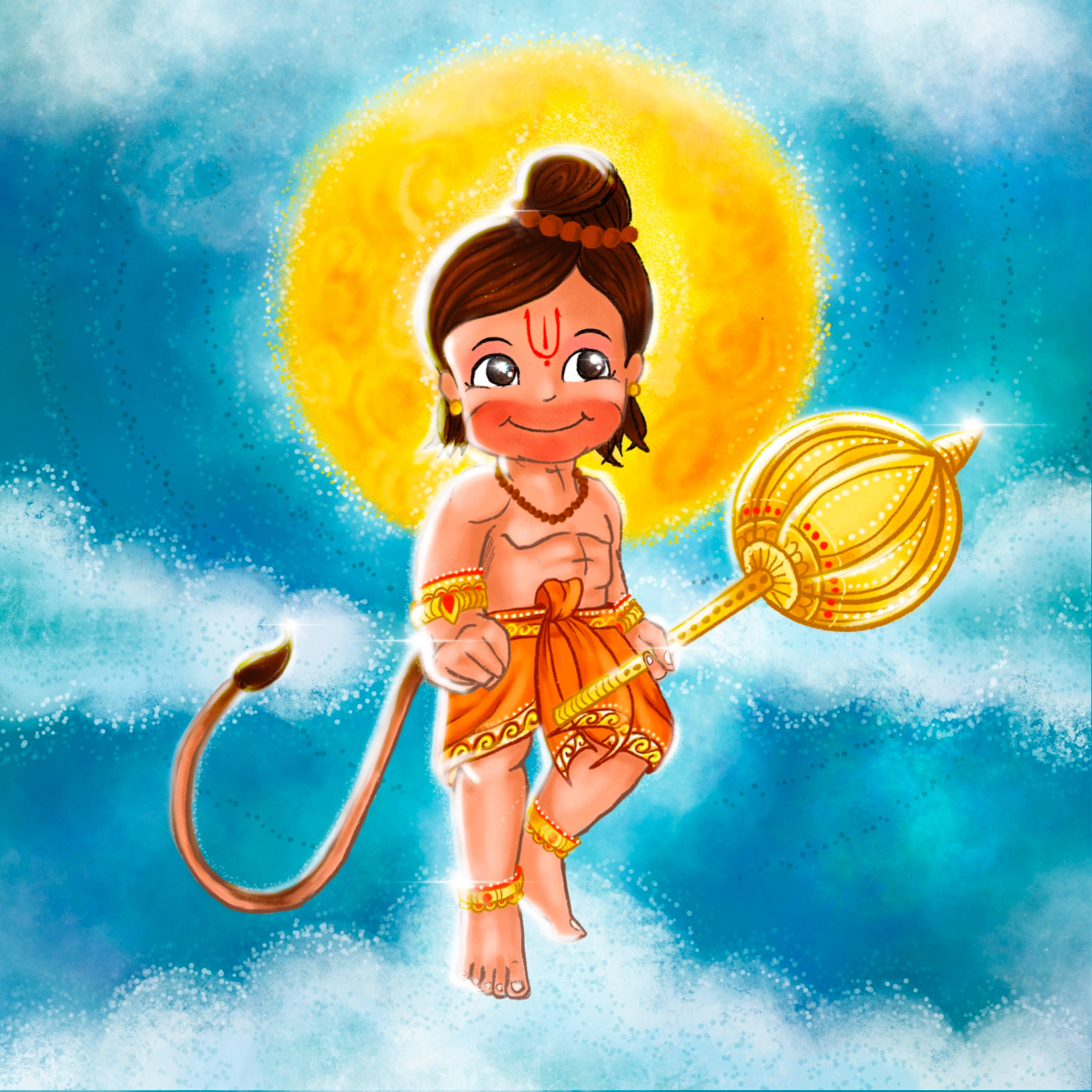 Baby Hanuman Sol Gada Fondos de pantalla