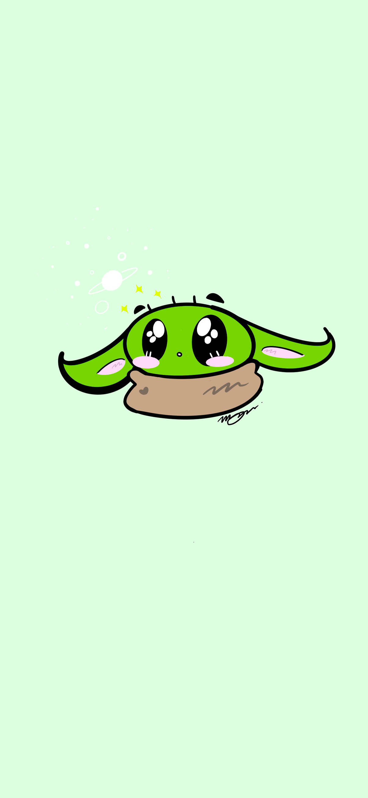 Baby Yoda Verde Pastel Fondos de pantalla