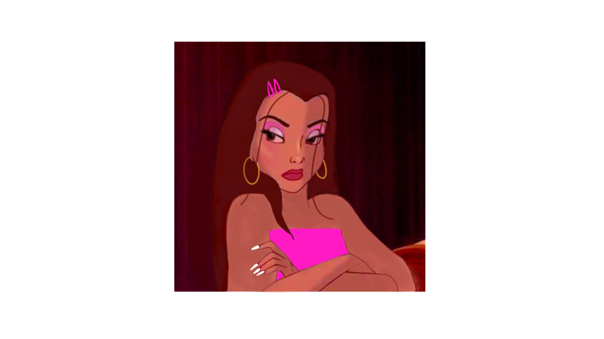Baddie caricatura con atuendo contemporáneo Fondos de pantalla