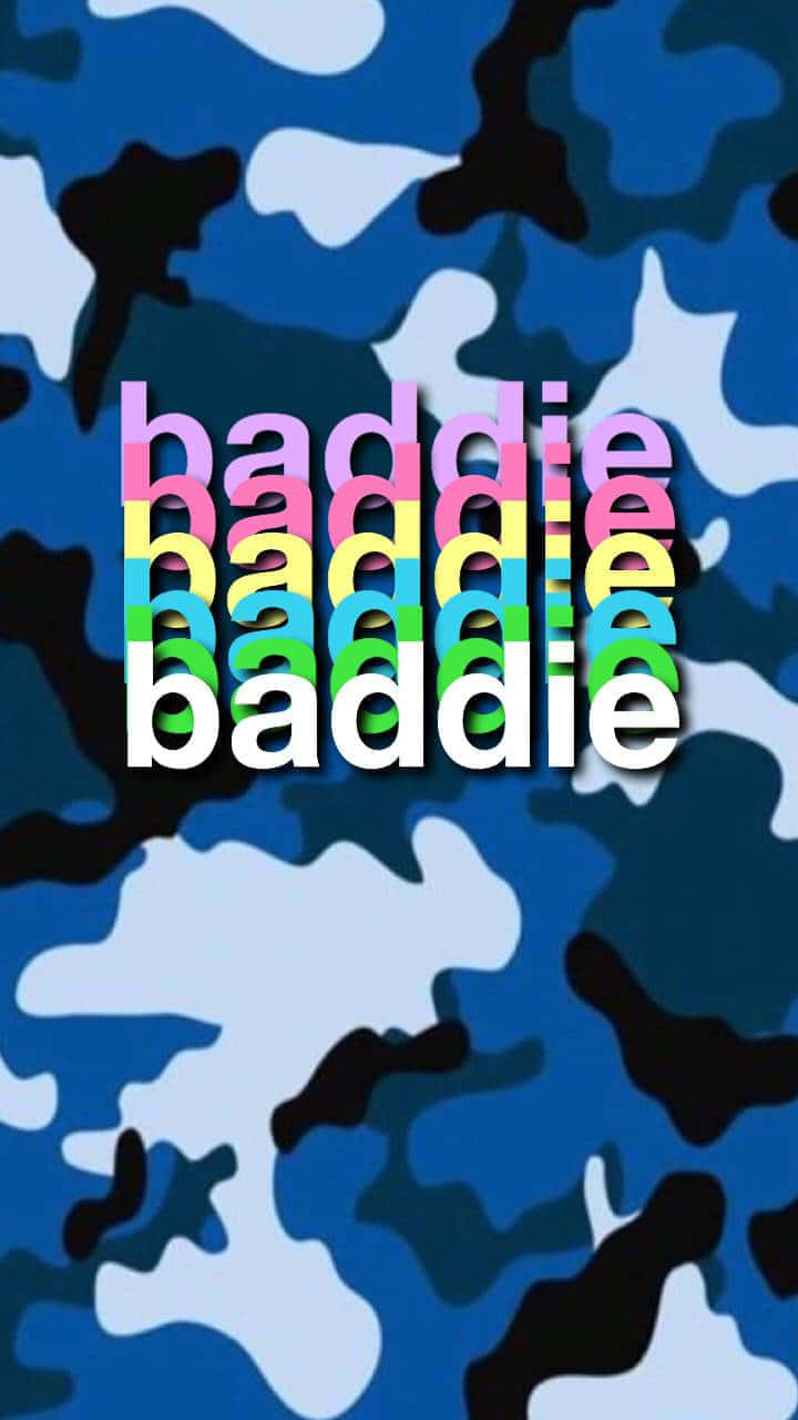 Baddie Colorido de iPhone sobre Fatiga Militar Azul Fondos de pantalla