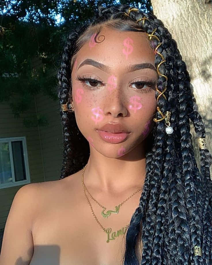 Baddie Negra Empoderada con Impresionante Peinado Trenzado Fondos de pantalla