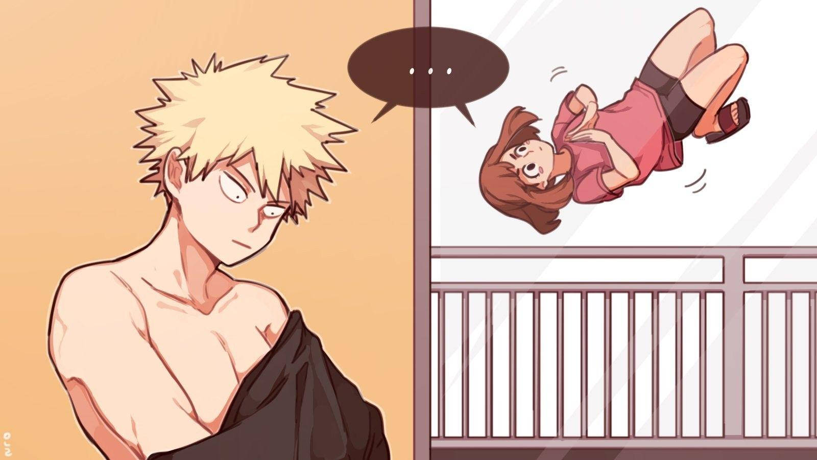 Bakugo y Ochako cambiándose de ropa Fondos de pantalla