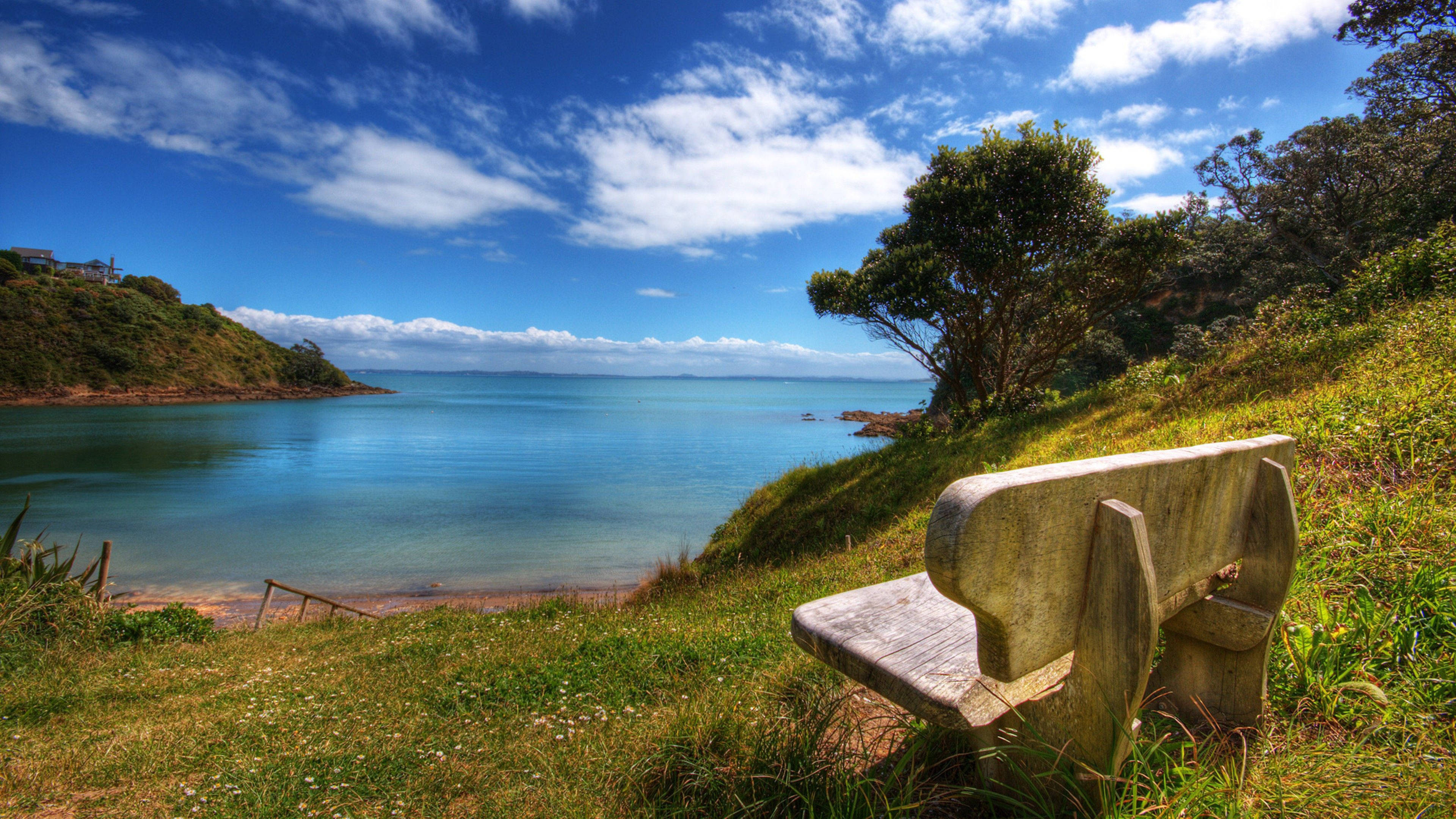 Banca en la Naturaleza 4K Fondos de pantalla