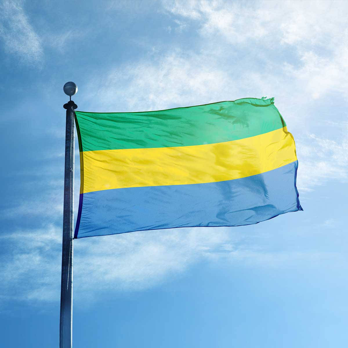 Bandera de Gabón a toda asta Fondos de pantalla