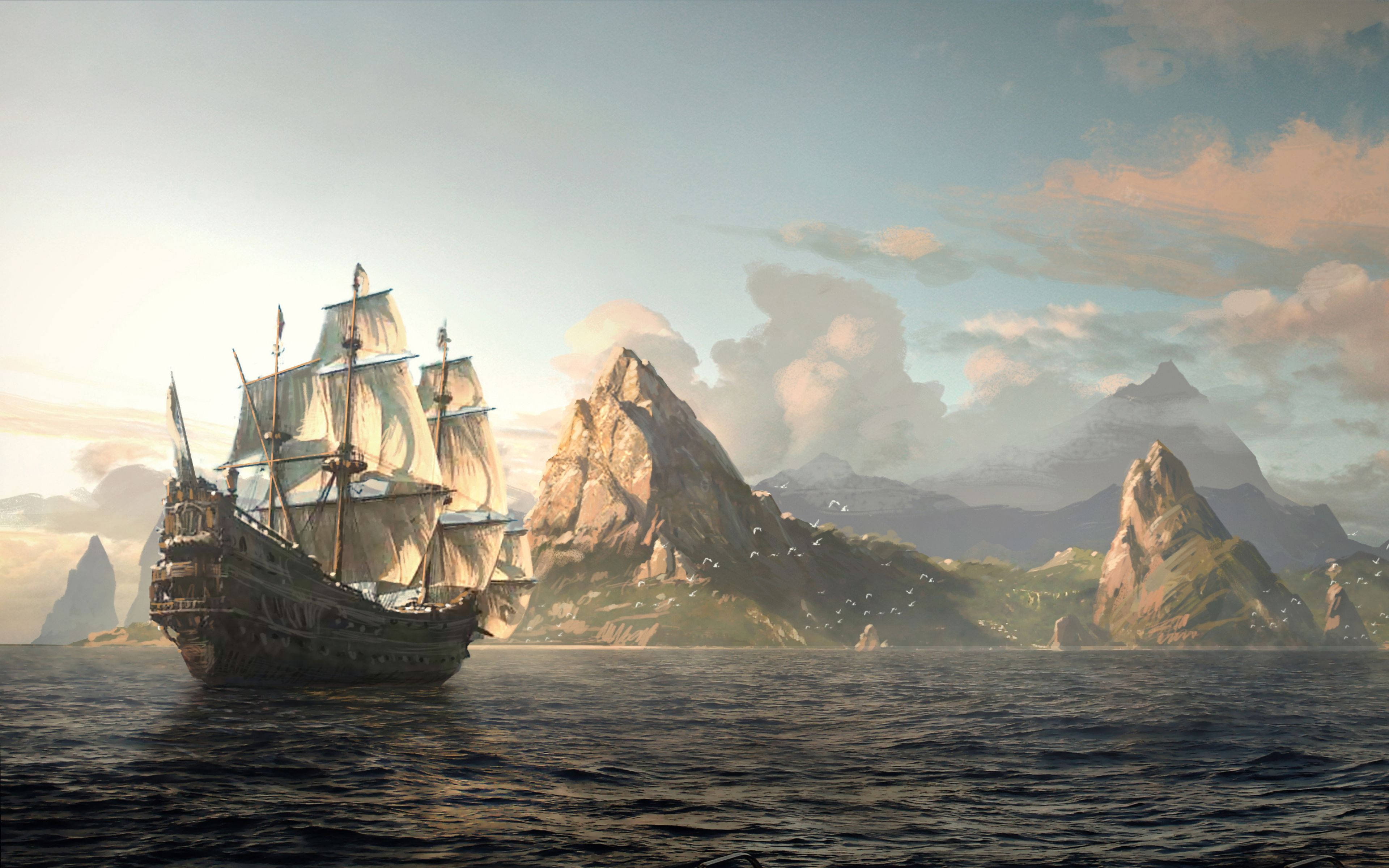 Barco Pirata 4K a Punto de Atracar Fondos de pantalla