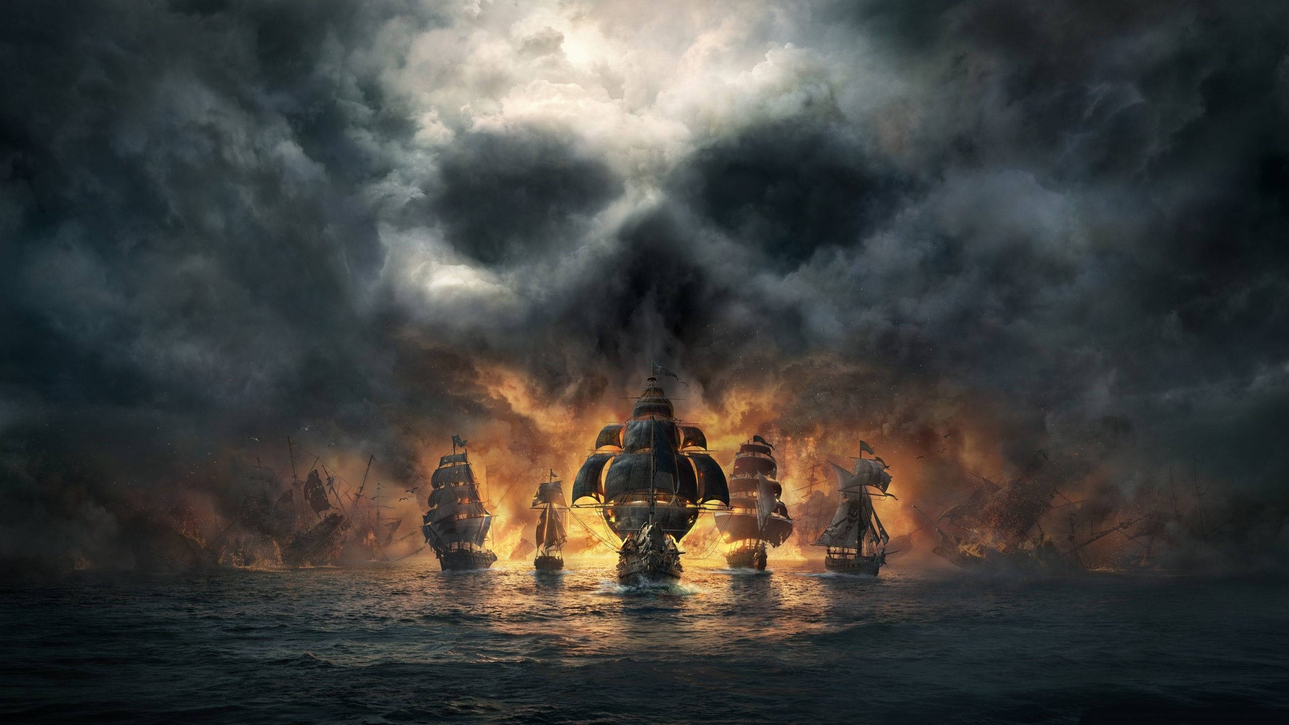 Barcos Piratas Calavera Humo 1440p Gaming Fondos de pantalla