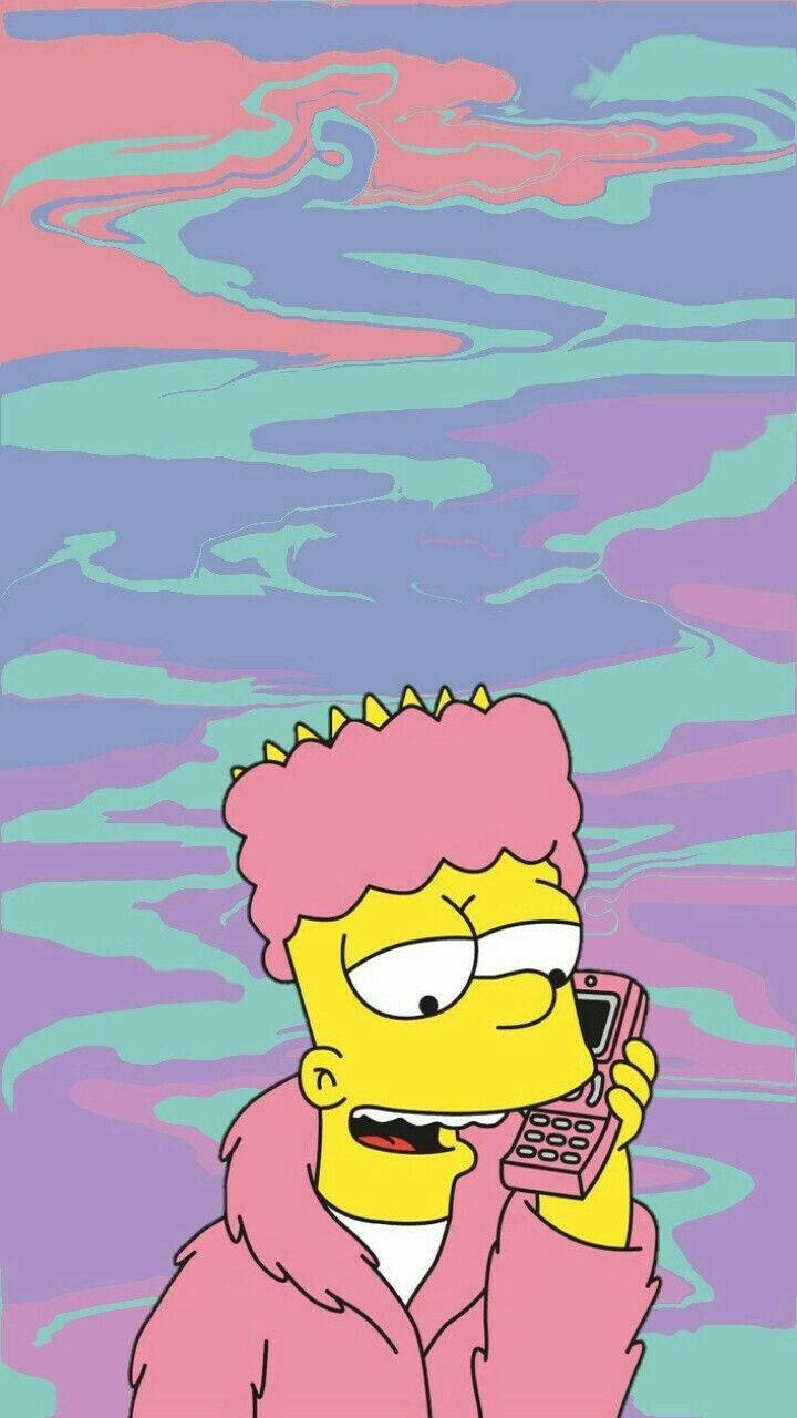 Bart Simpson Estética Psicodélica Fondos de pantalla