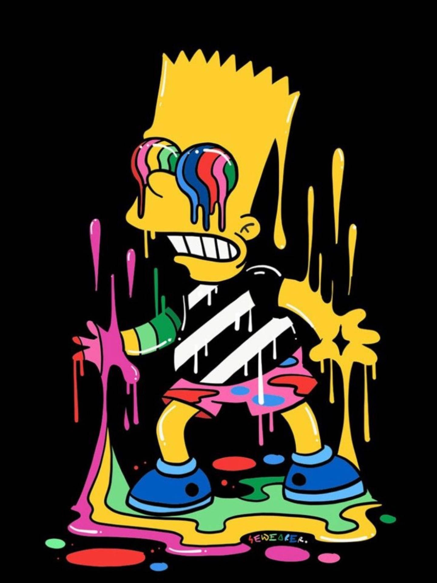 Bart Simpson Genial con Pintura Abstracta