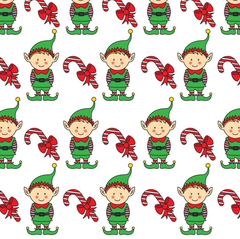 Bastones de caramelo con duende navideño Fondos de pantalla