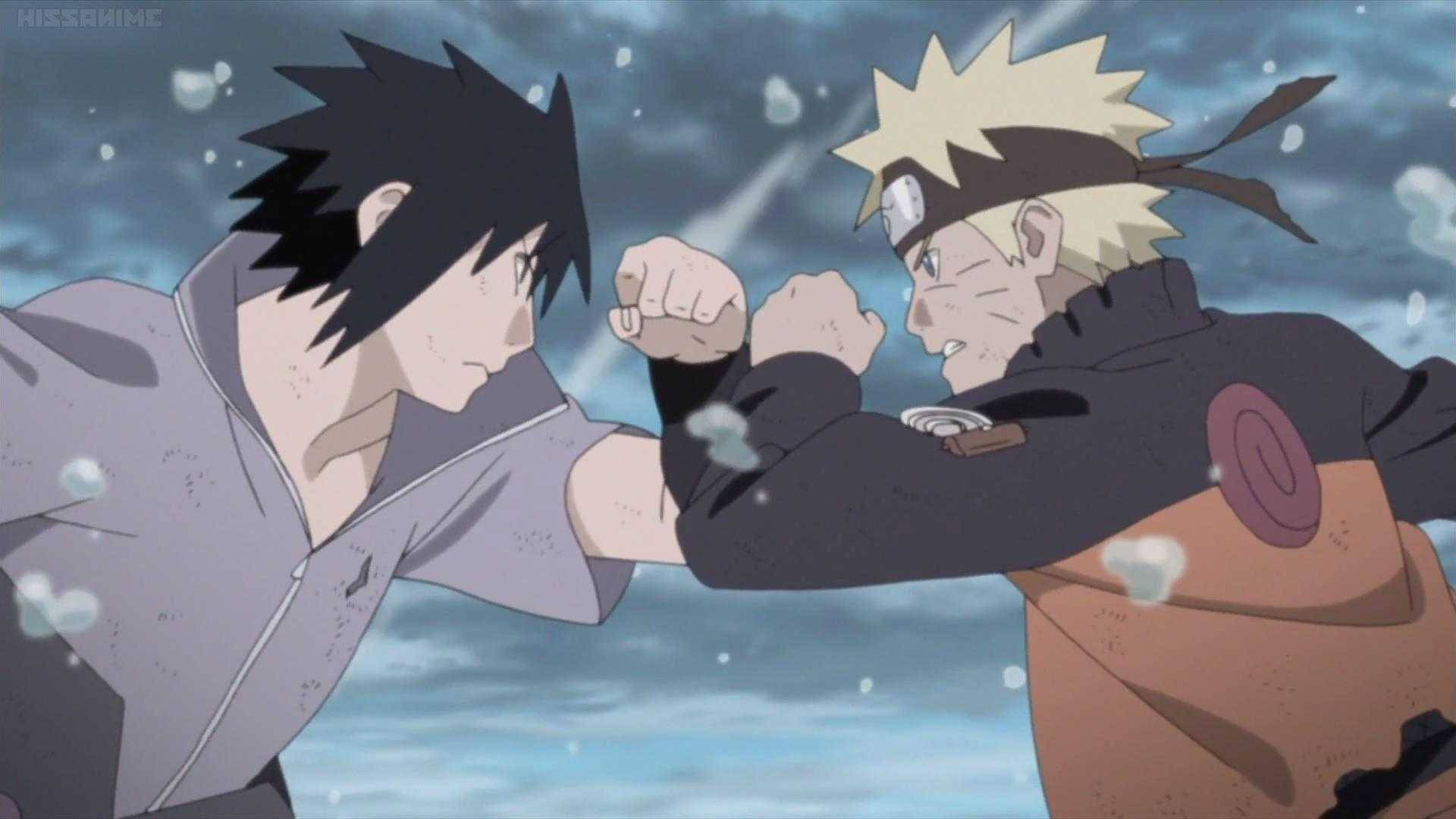 Batalla de taijutsu entre Naruto y Sasuke adolescentes Fondos de pantalla