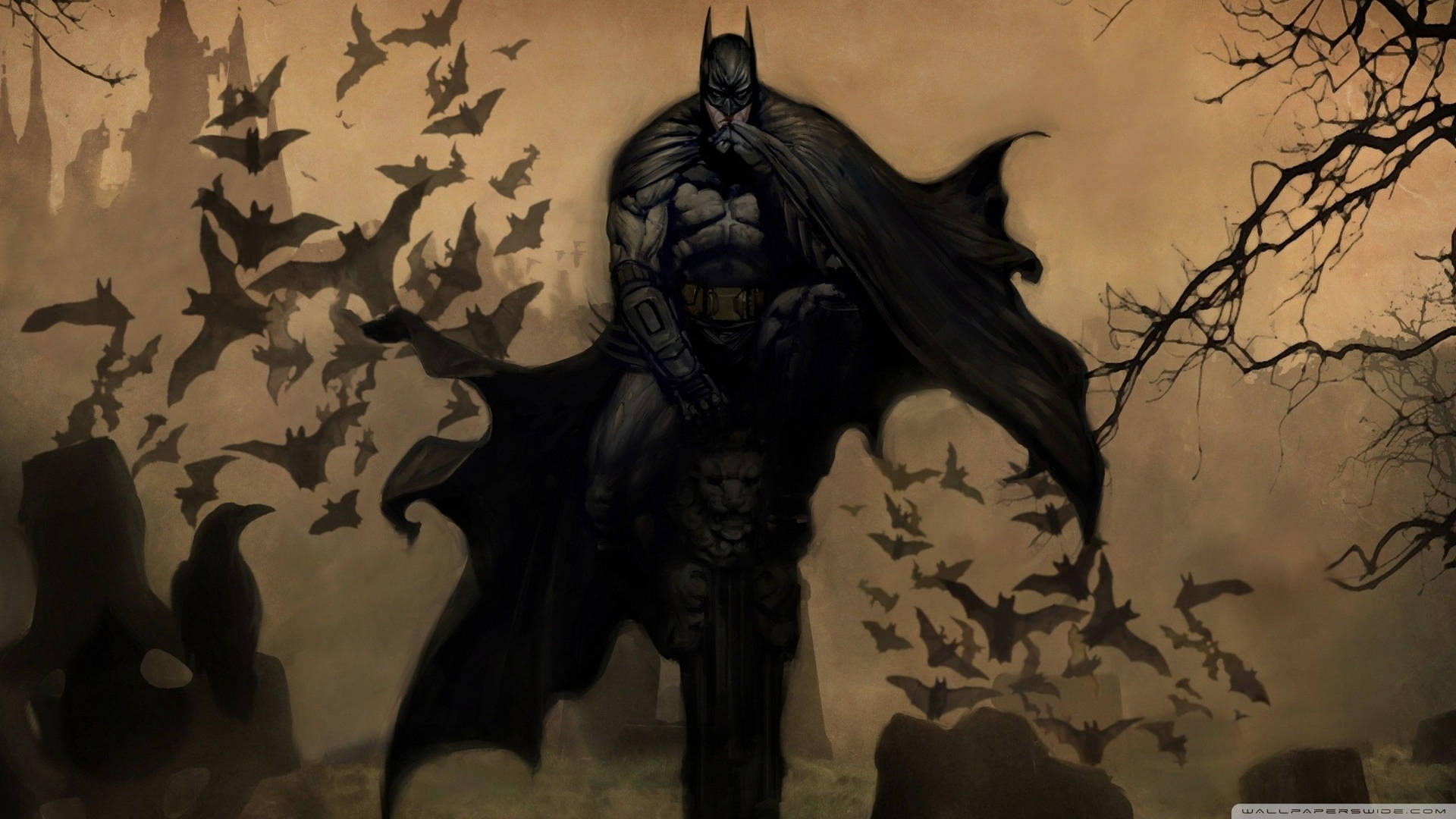 Fondo de pantalla de Batman escalofriante en el bosque