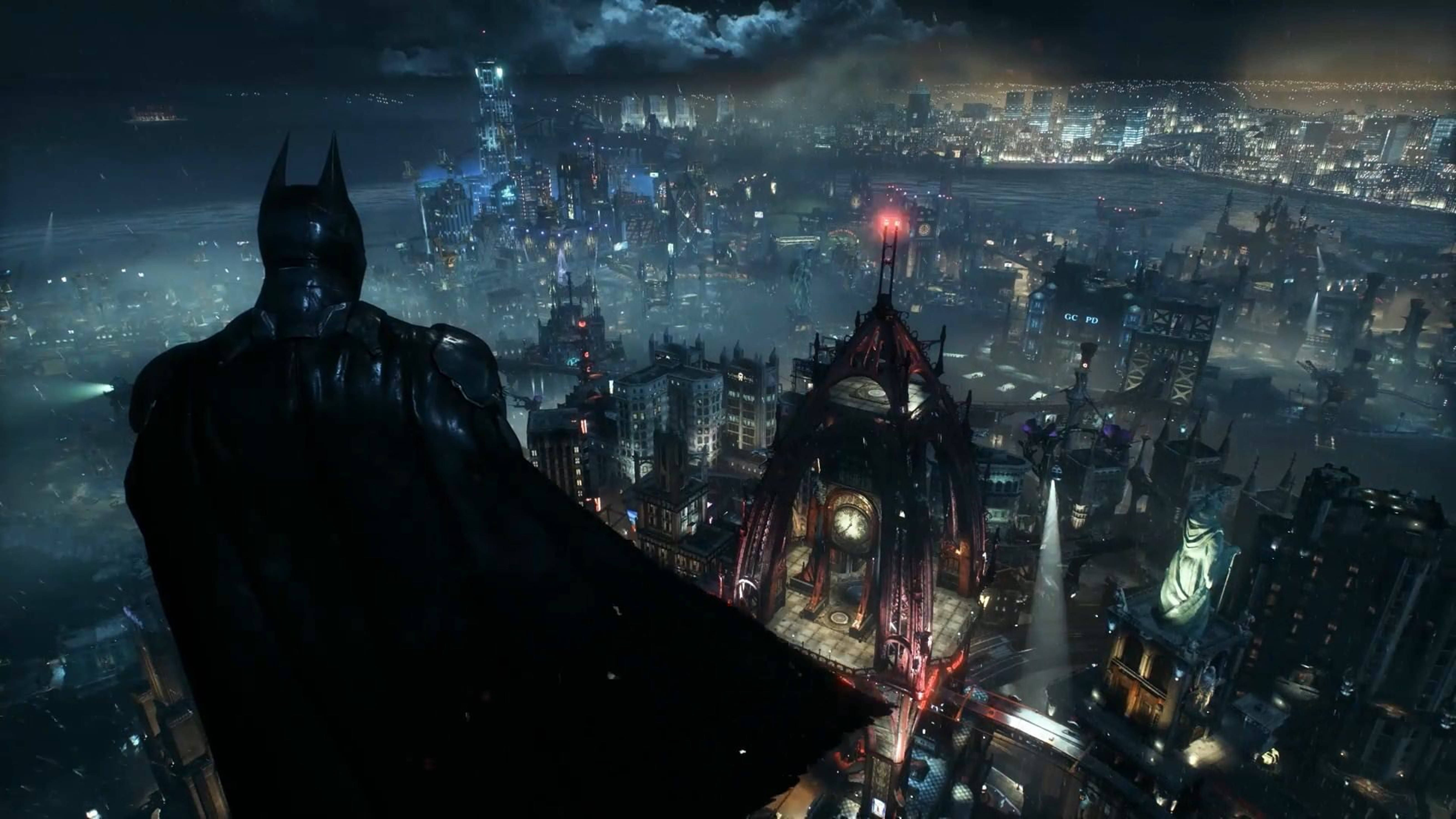Batman observando Arkham City 4K Fondos de pantalla