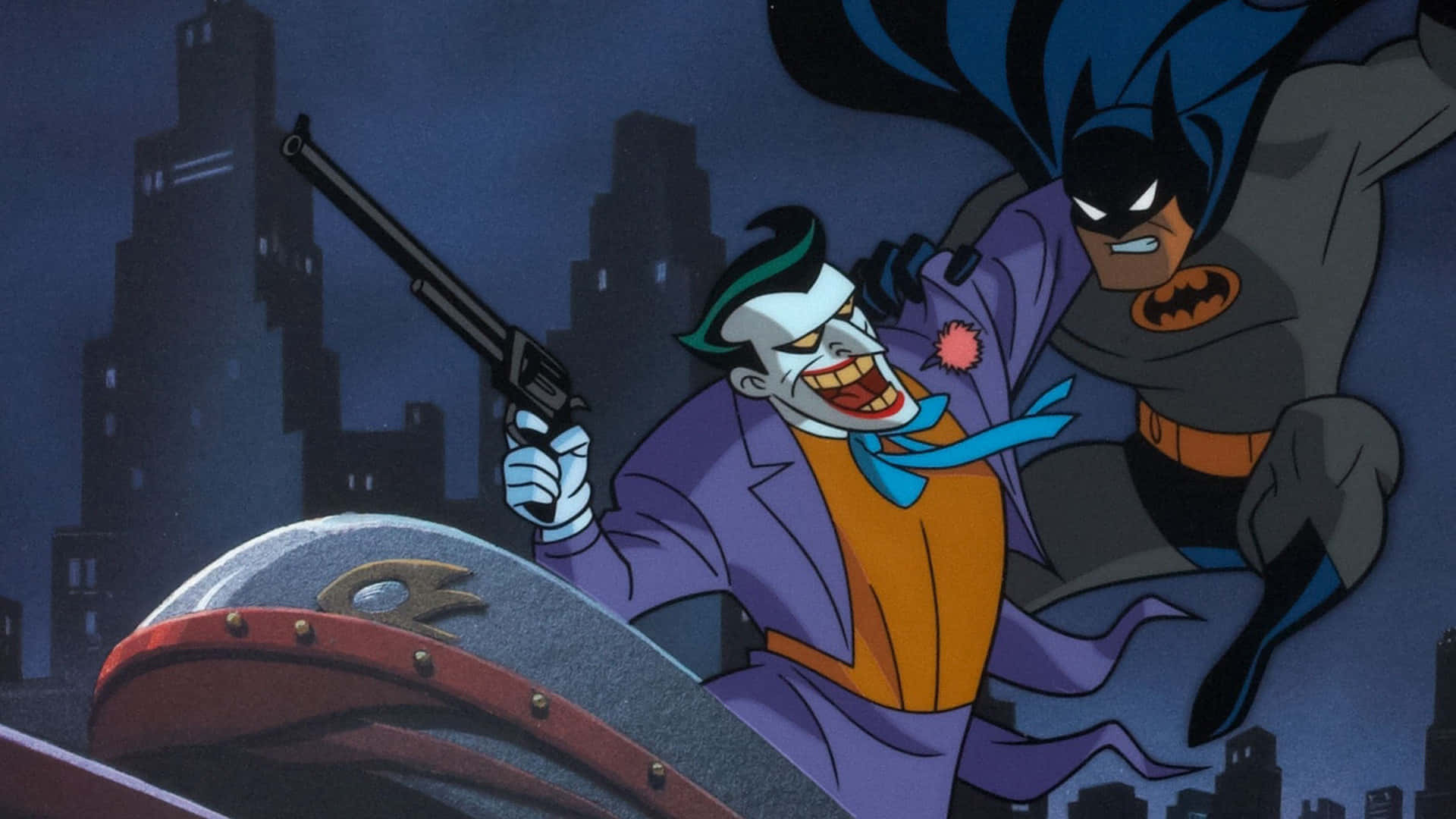 Batman The Animated Series Joker Sosteniendo un Arma Fondos de pantalla