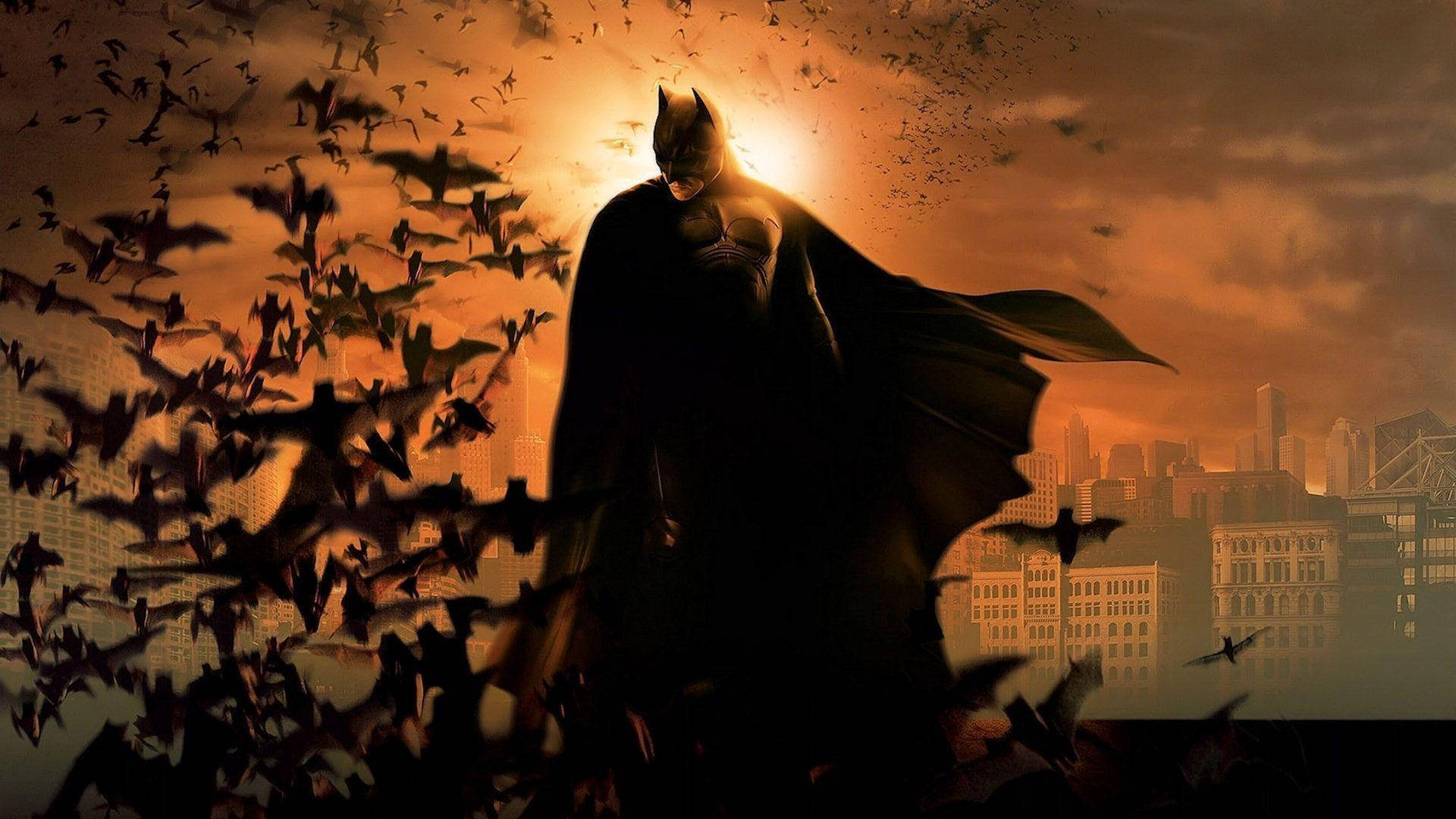 Batman y murciélagos en sepia Fondos de pantalla