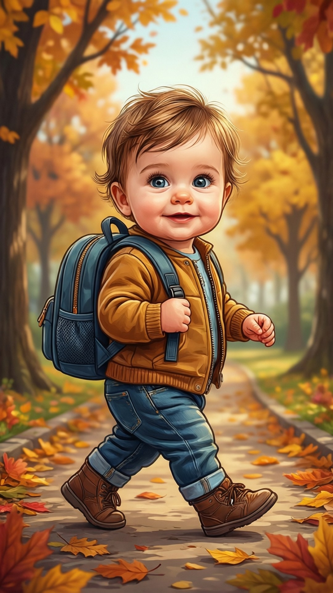 Bebé Paseo Otoñal Fondos de pantalla