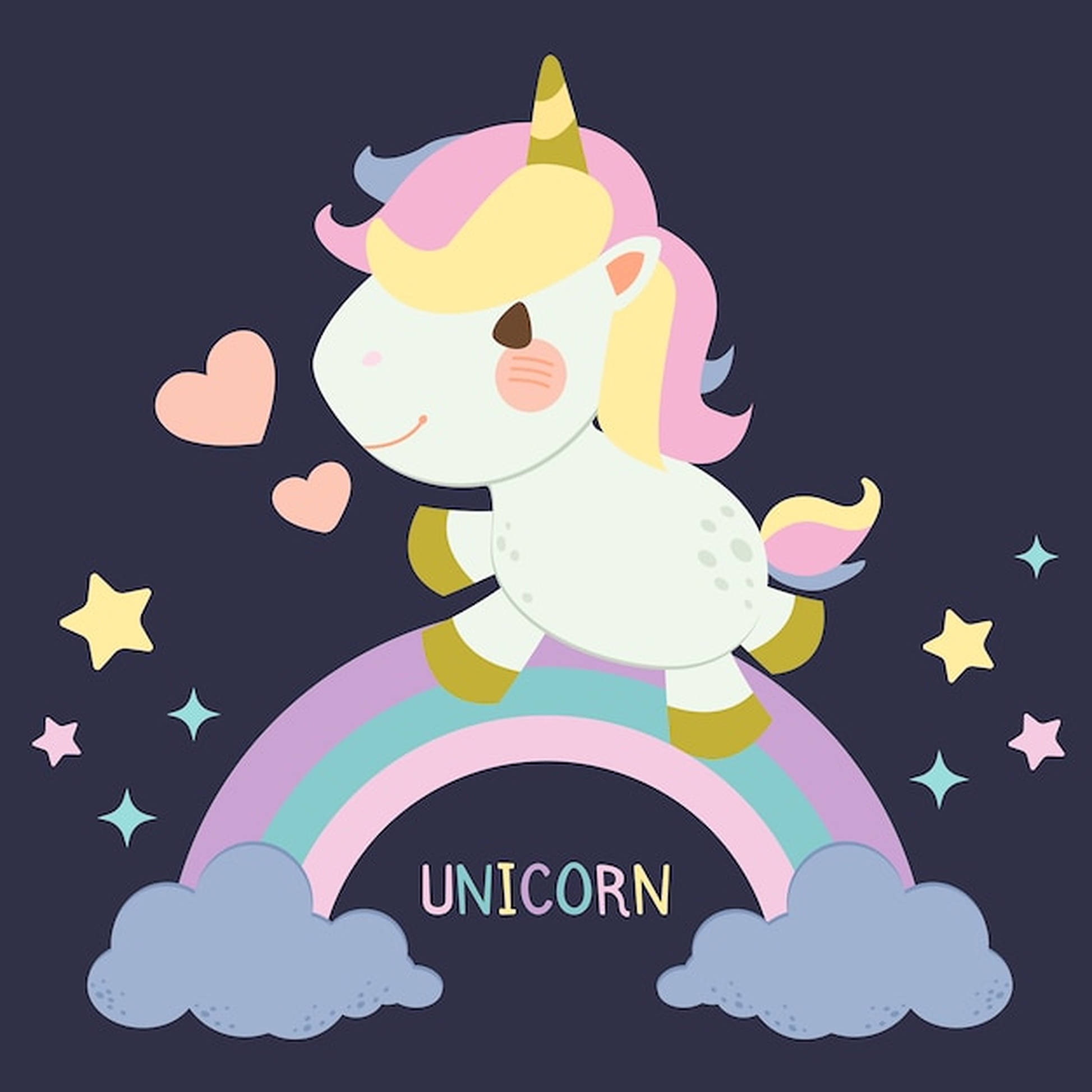 Bebé Unicornio Sobre Arcoíris Pastel Fondos de pantalla