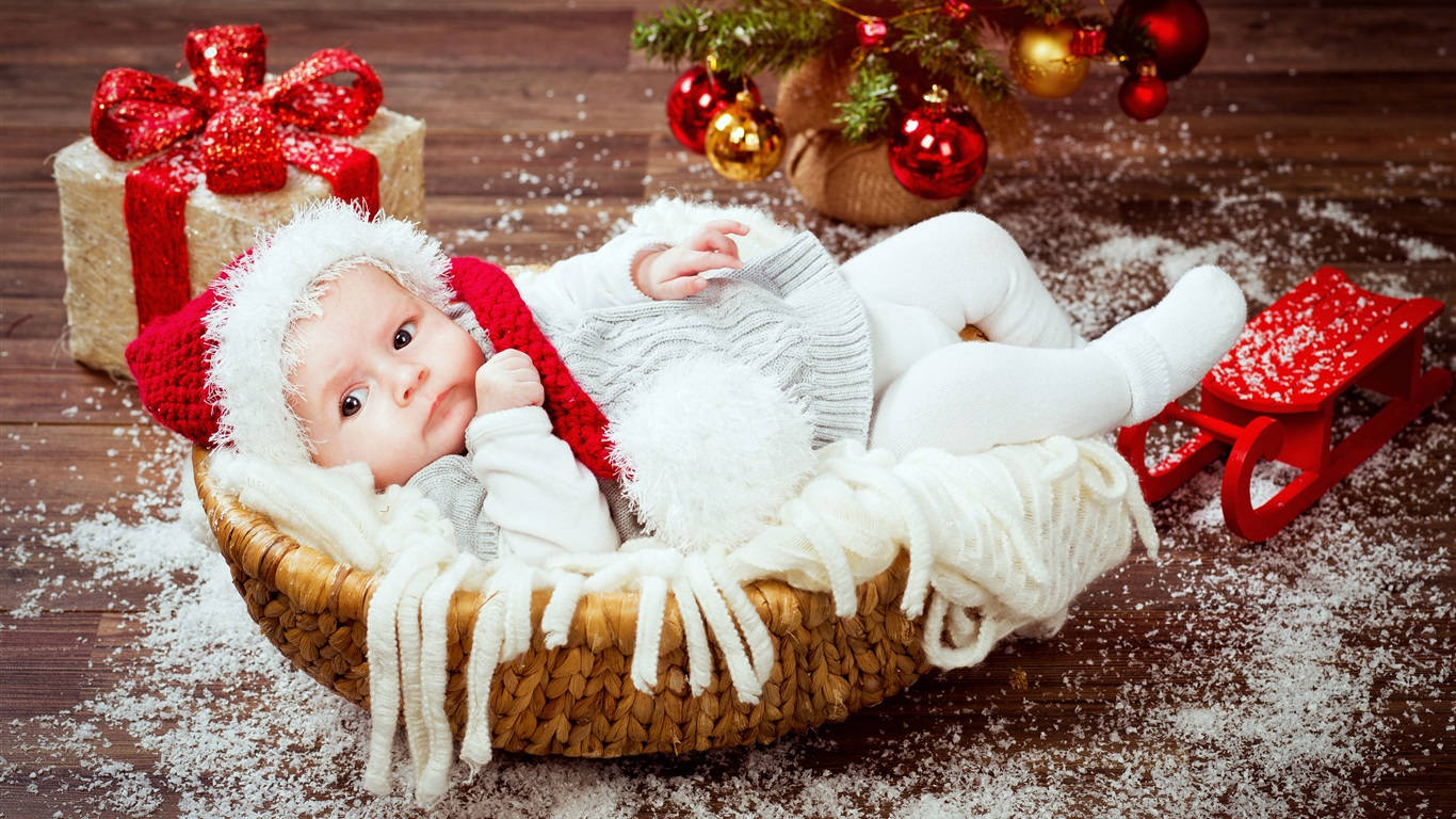 Bebé y Regalo de Navidad Fondos de pantalla