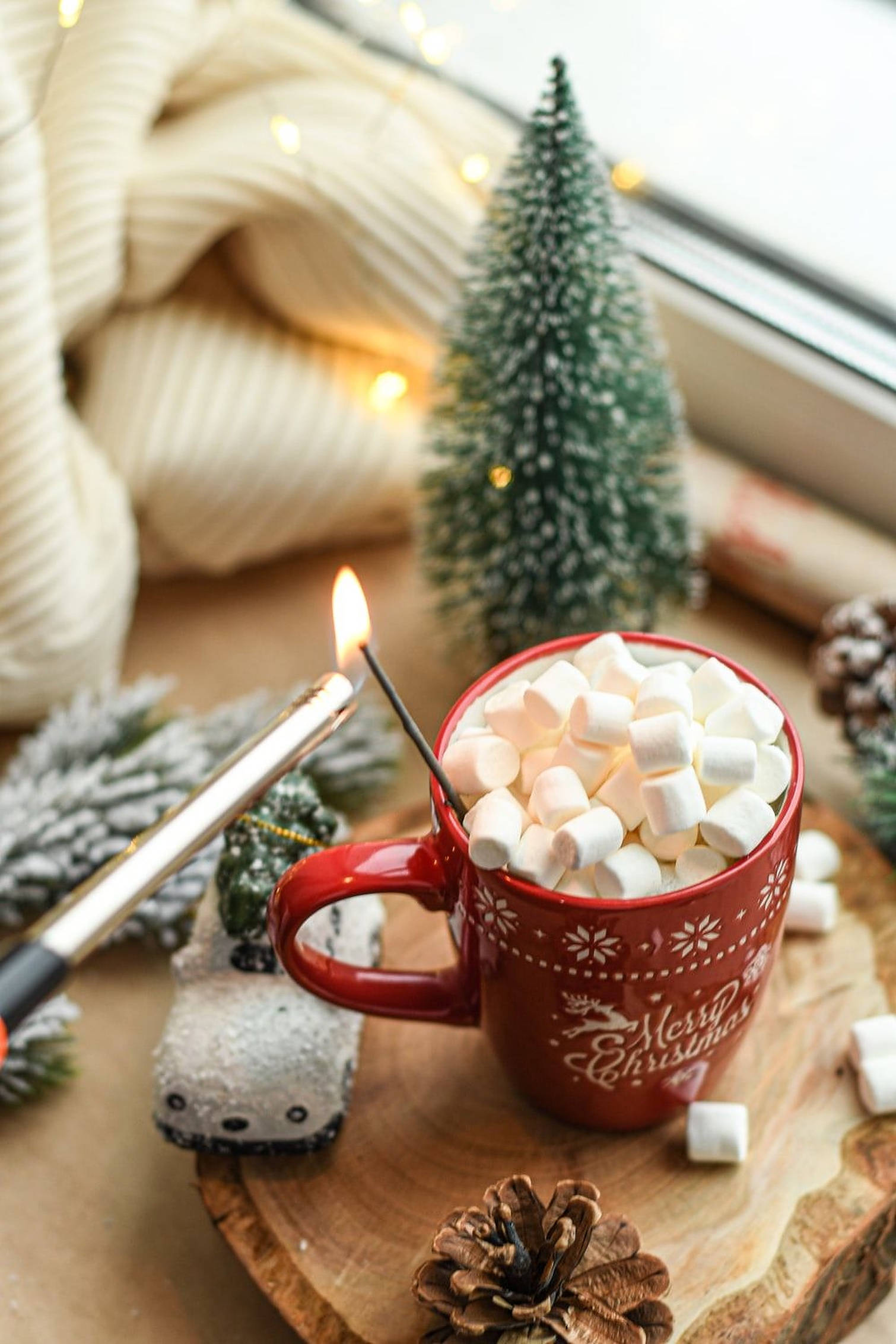 Bebida de malvavisco para una Navidad acogedora Fondos de pantalla