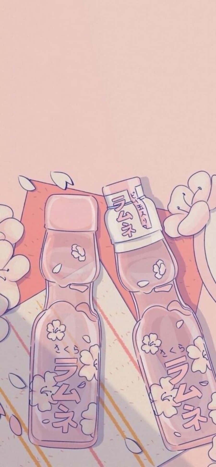 Bebidas embotelladas kawaii rosa estético Fondos de pantalla
