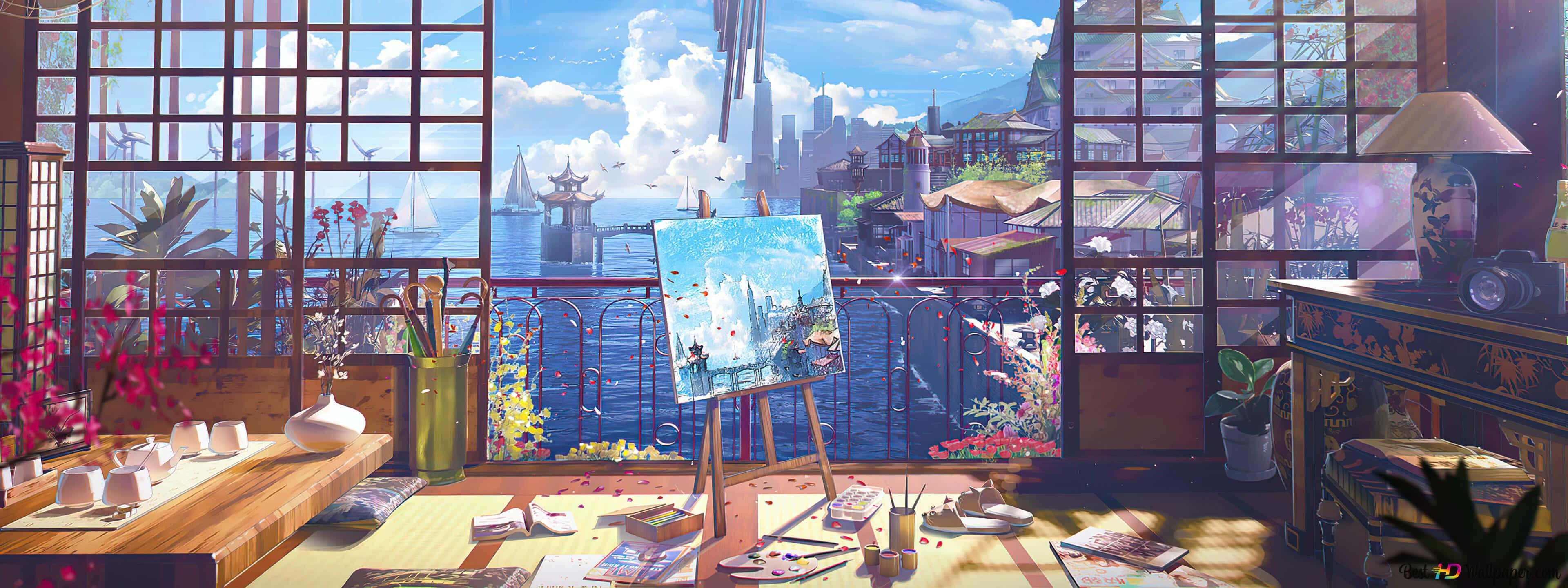Bienvenido a Anime City: el centro futurista de la animación y la cultura Fondos de pantalla
