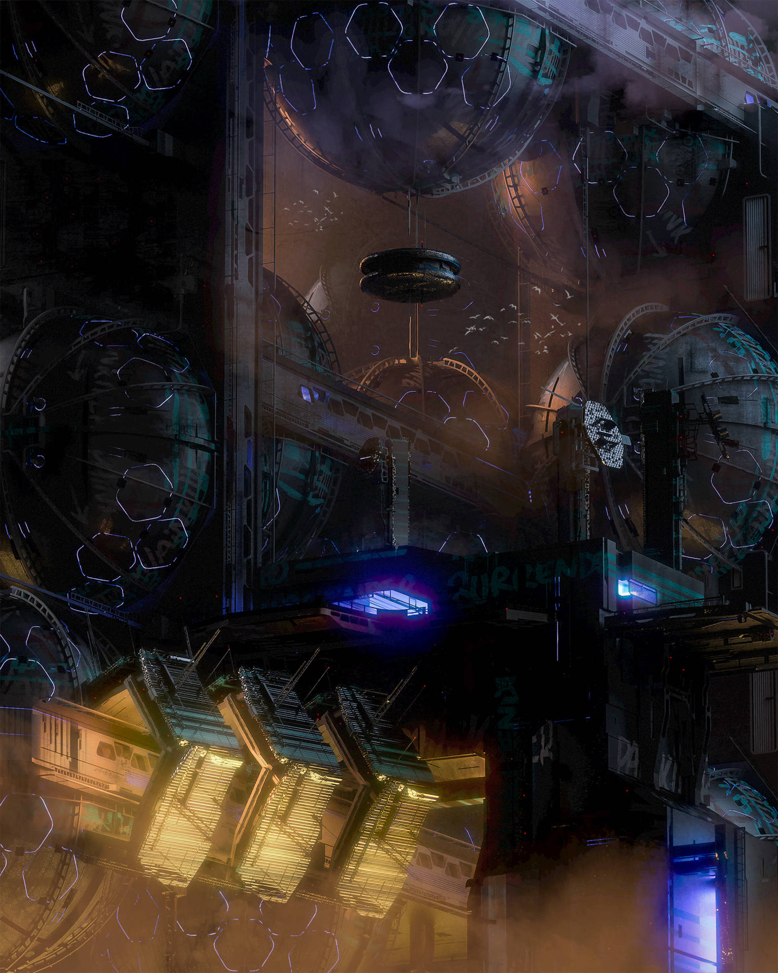 Arquitectura orientada al futuro, ciencia ficción Cyberpunk
