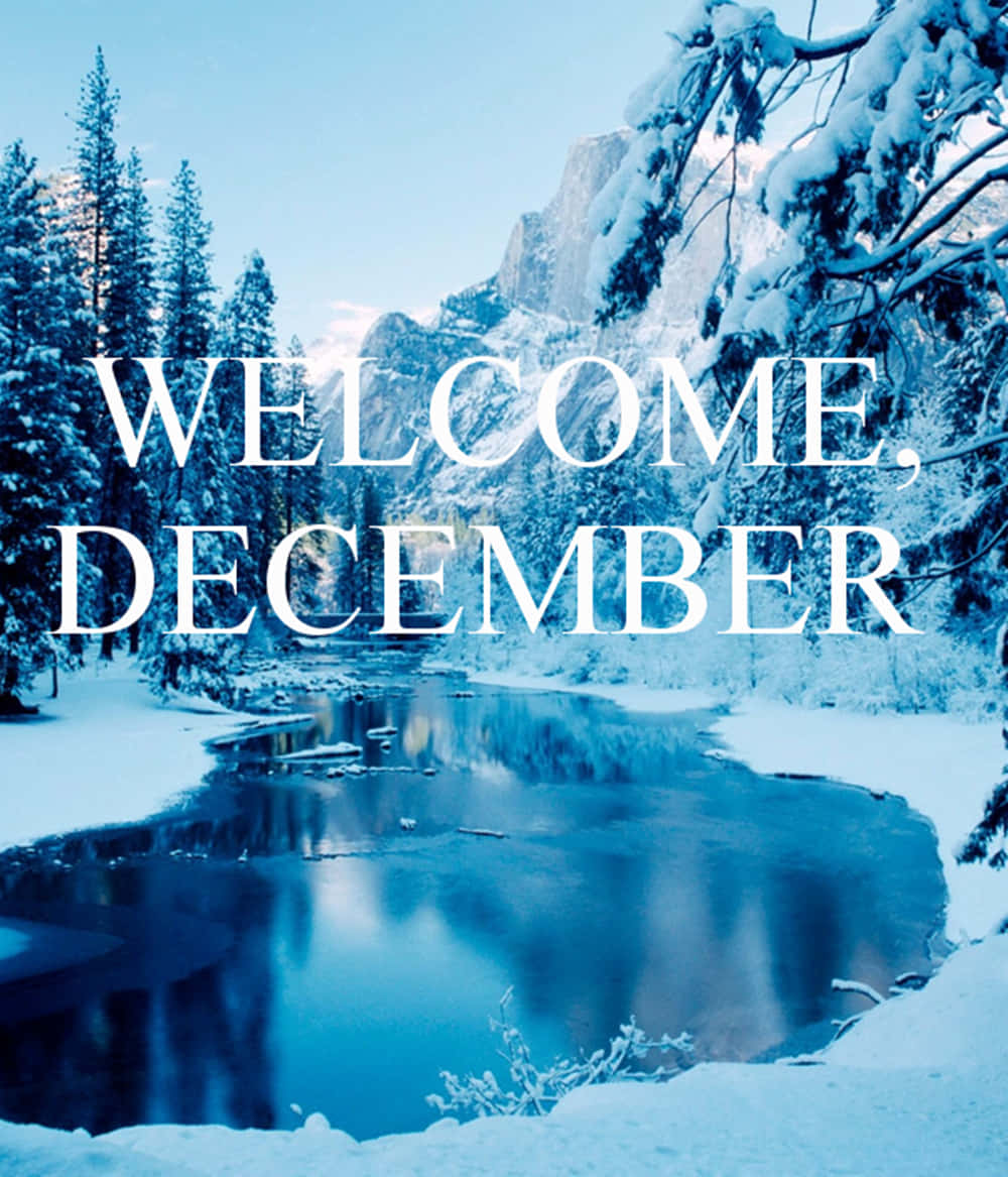 Bienvenido Diciembre Lago Montaña Invierno Fondos de pantalla