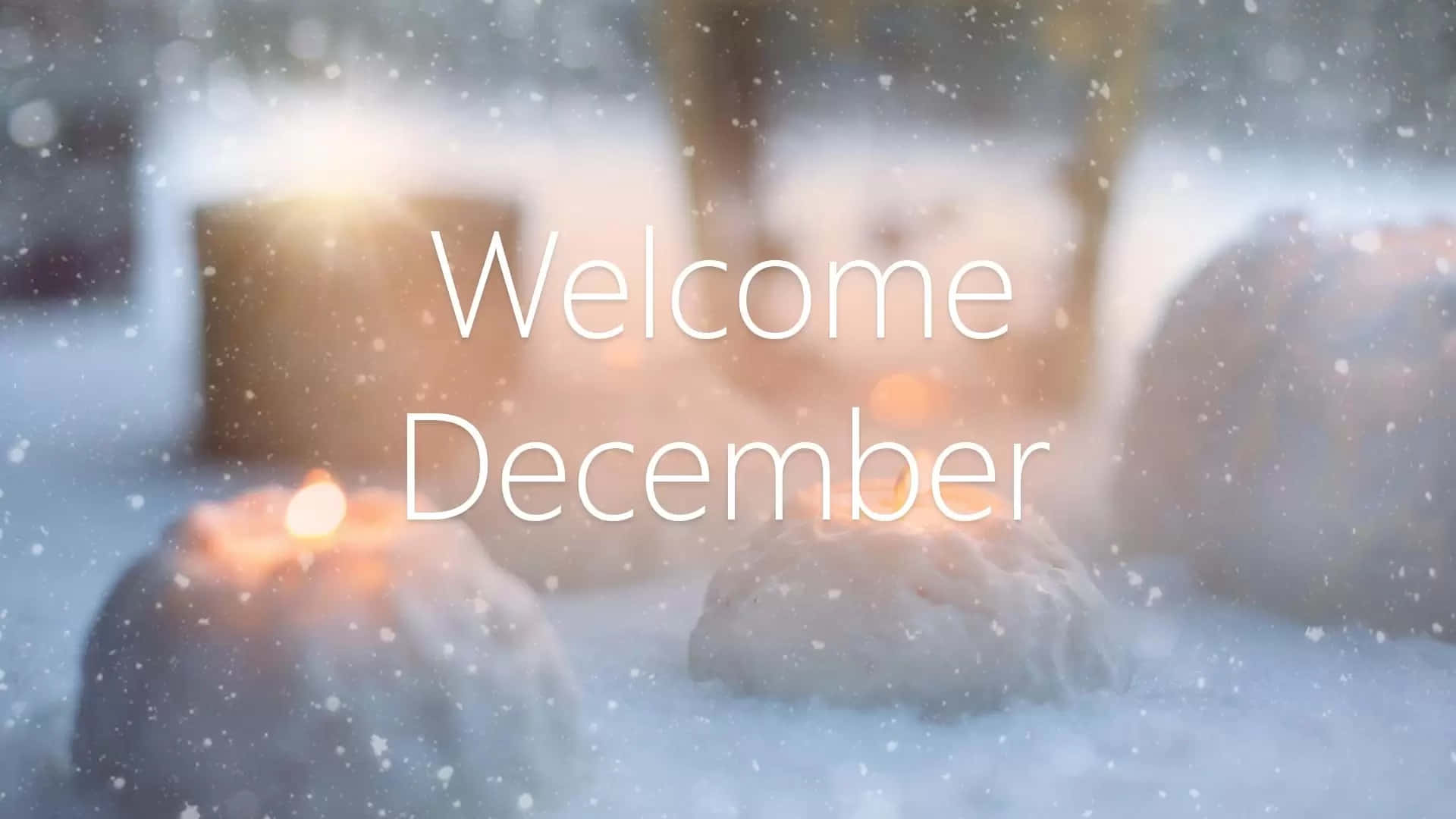 Bienvenido Diciembre Velas de Nieve Invernal Fondos de pantalla