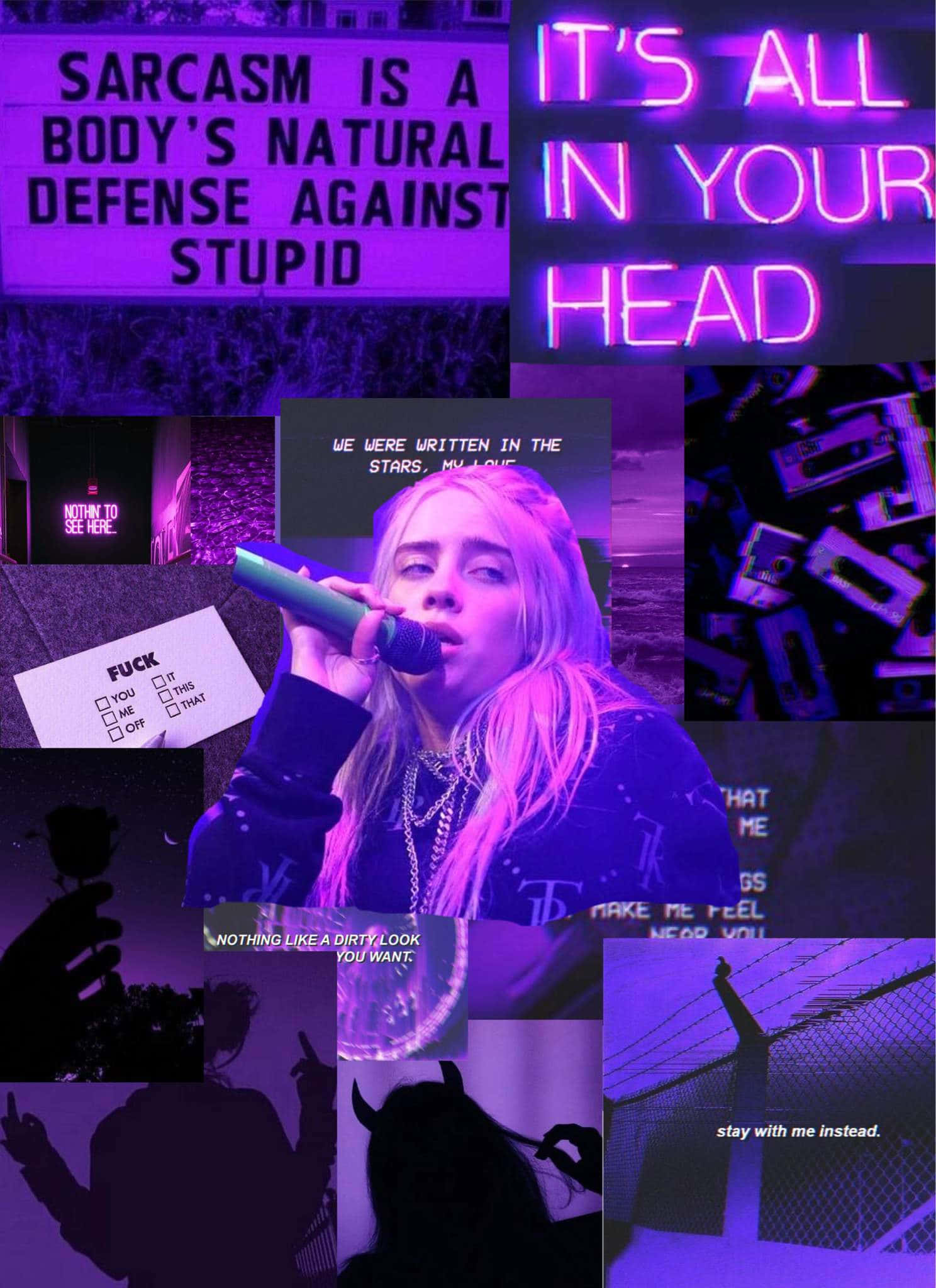 Billie Eilish se ve absolutamente fascinante en color morado. Fondos de pantalla