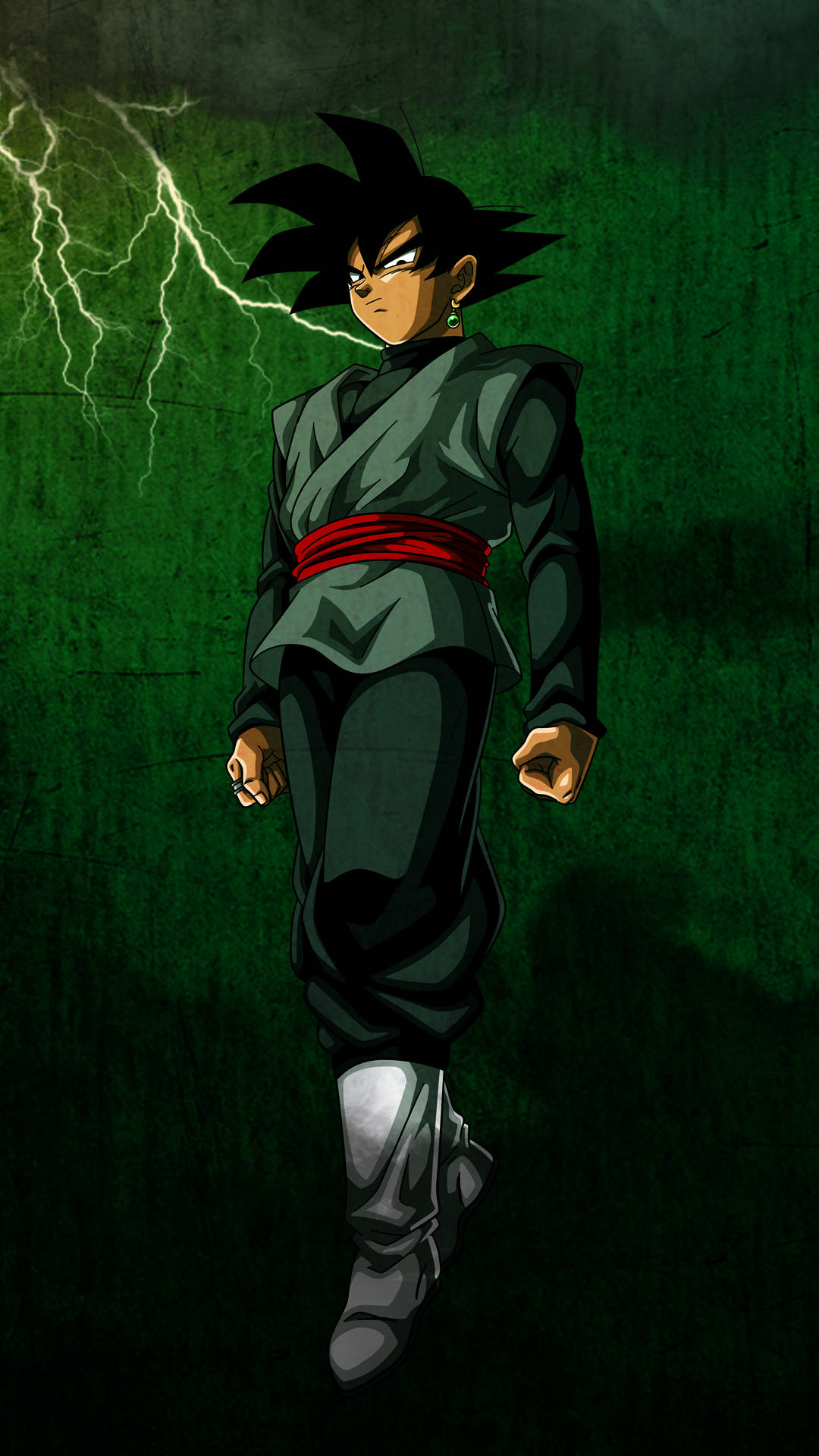 Black Goku con aura verde - Fondo de pantalla anime para celular Fondos de pantalla