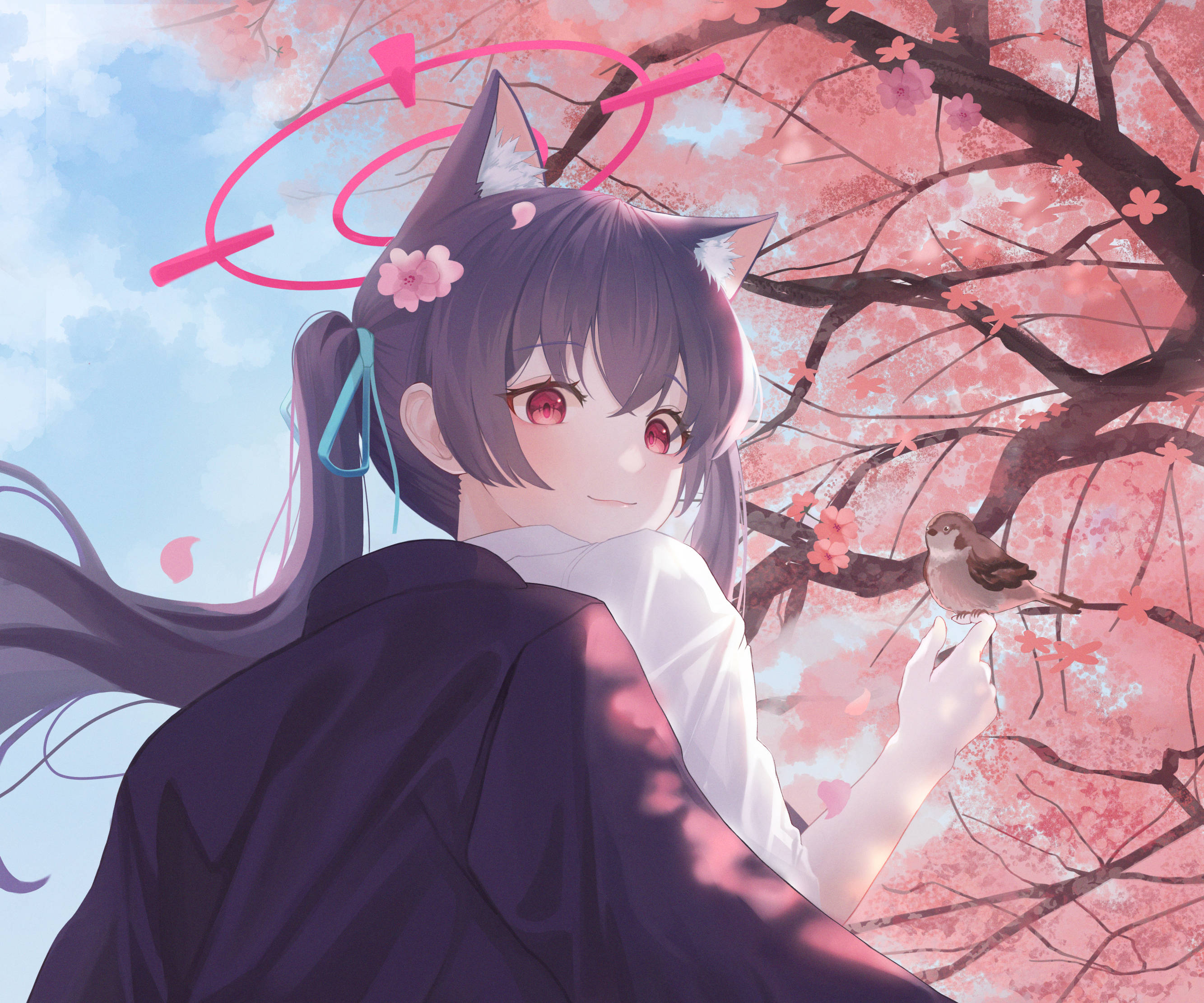 Blue Archive Kuromi Serika Cerezo en Flor Fondos de pantalla
