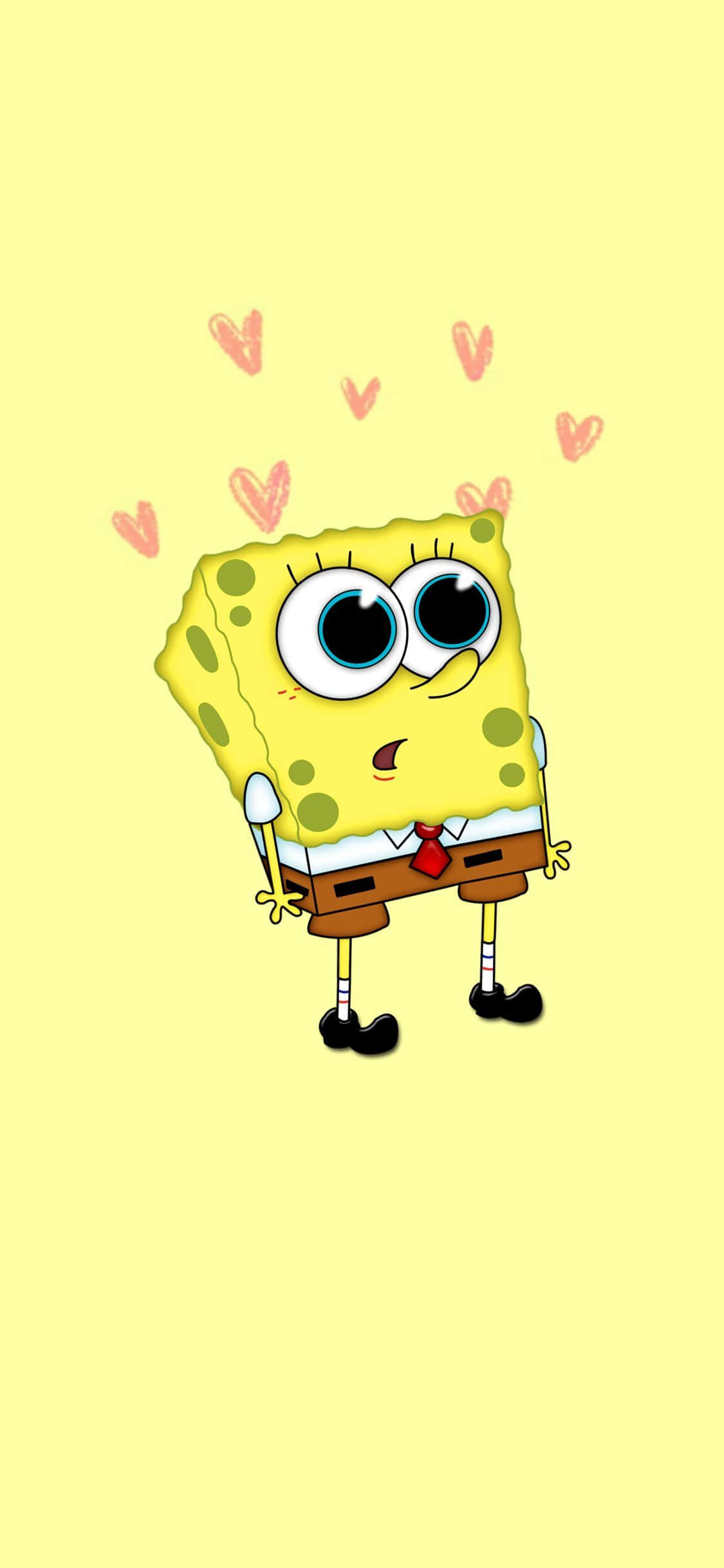 Bob Esponja estético con mini corazones Fondos de pantalla