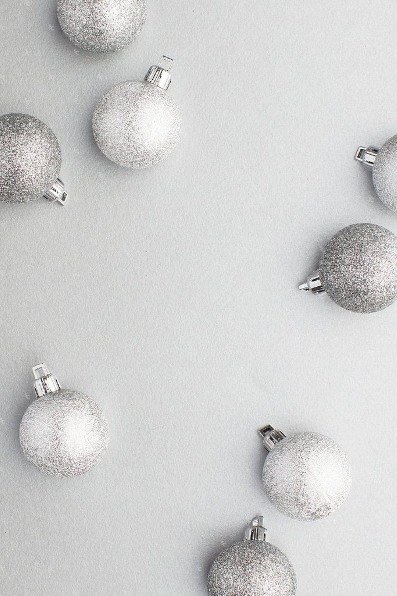 Bolas Plateadas Estéticas Navideñas Fondos de pantalla