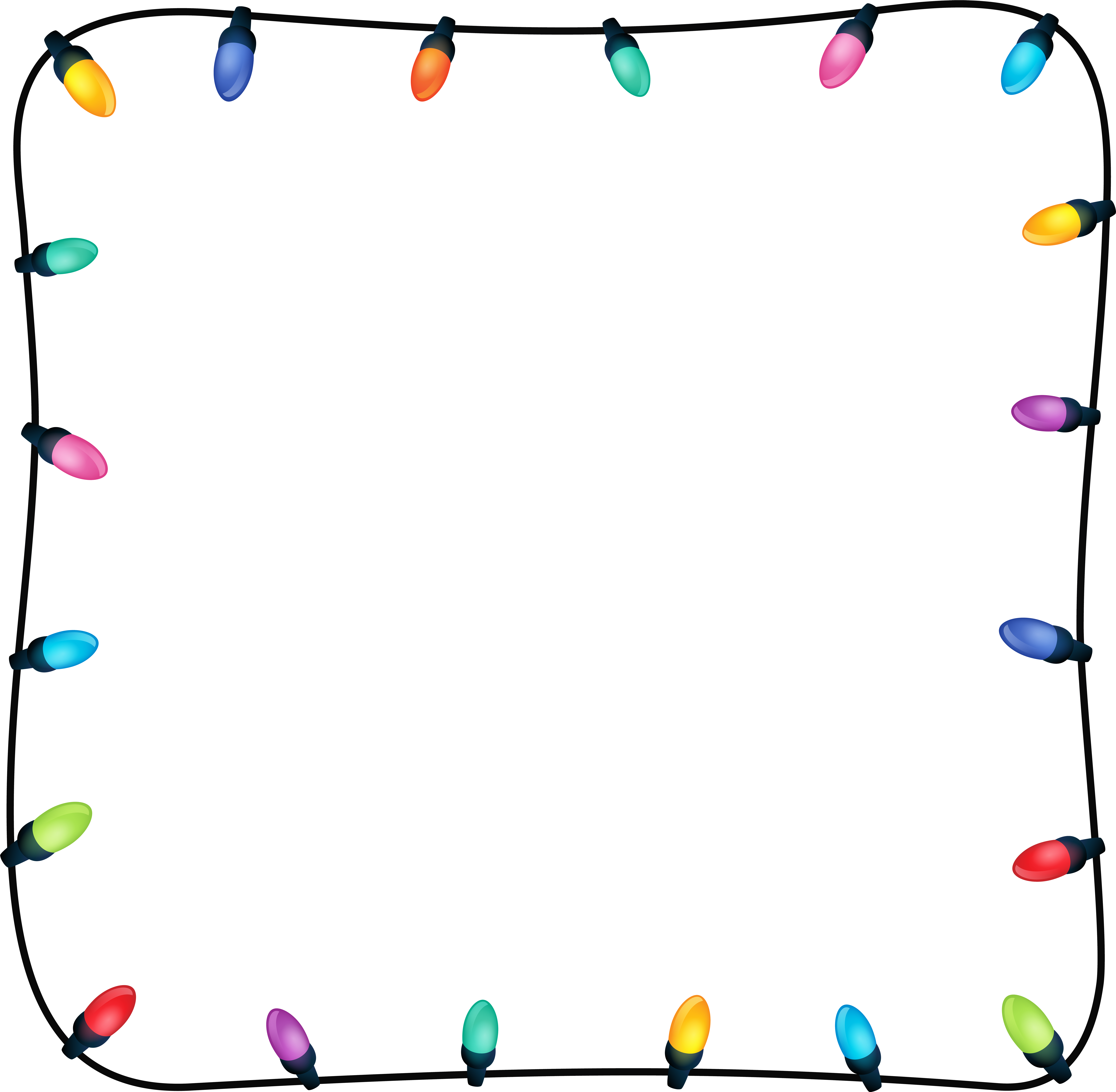 Borde de Luces Navideñas de Colores Clipart Fondos de pantalla