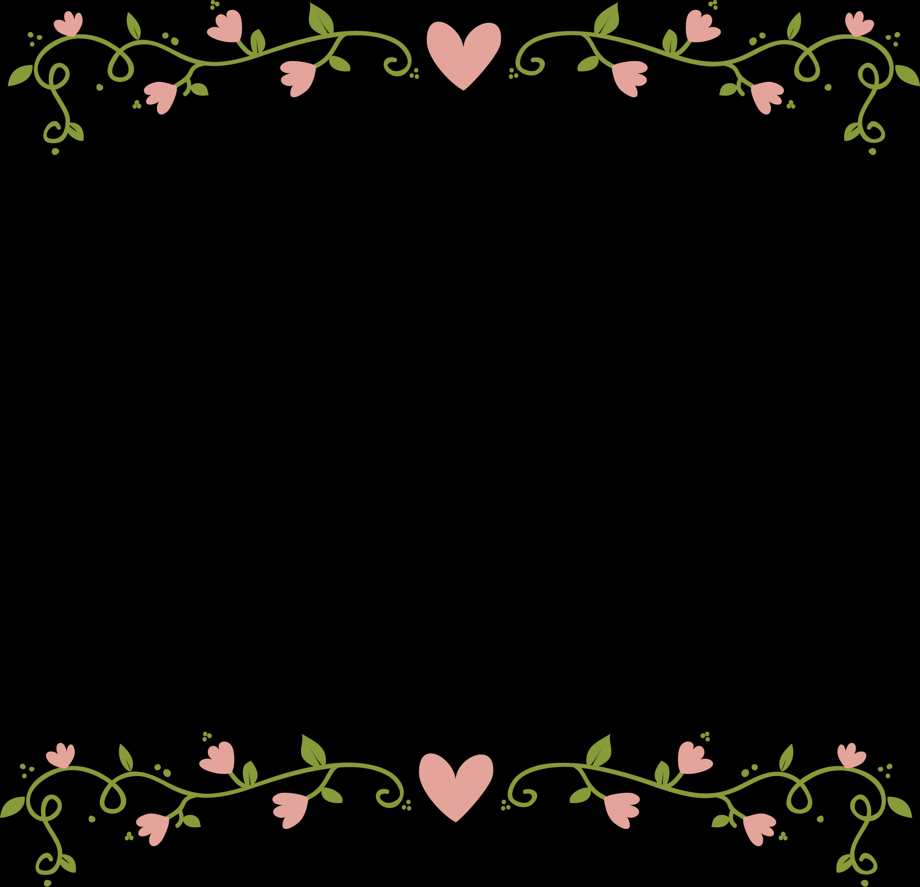 Borde Elegante de Corazón Floral Fondos de pantalla