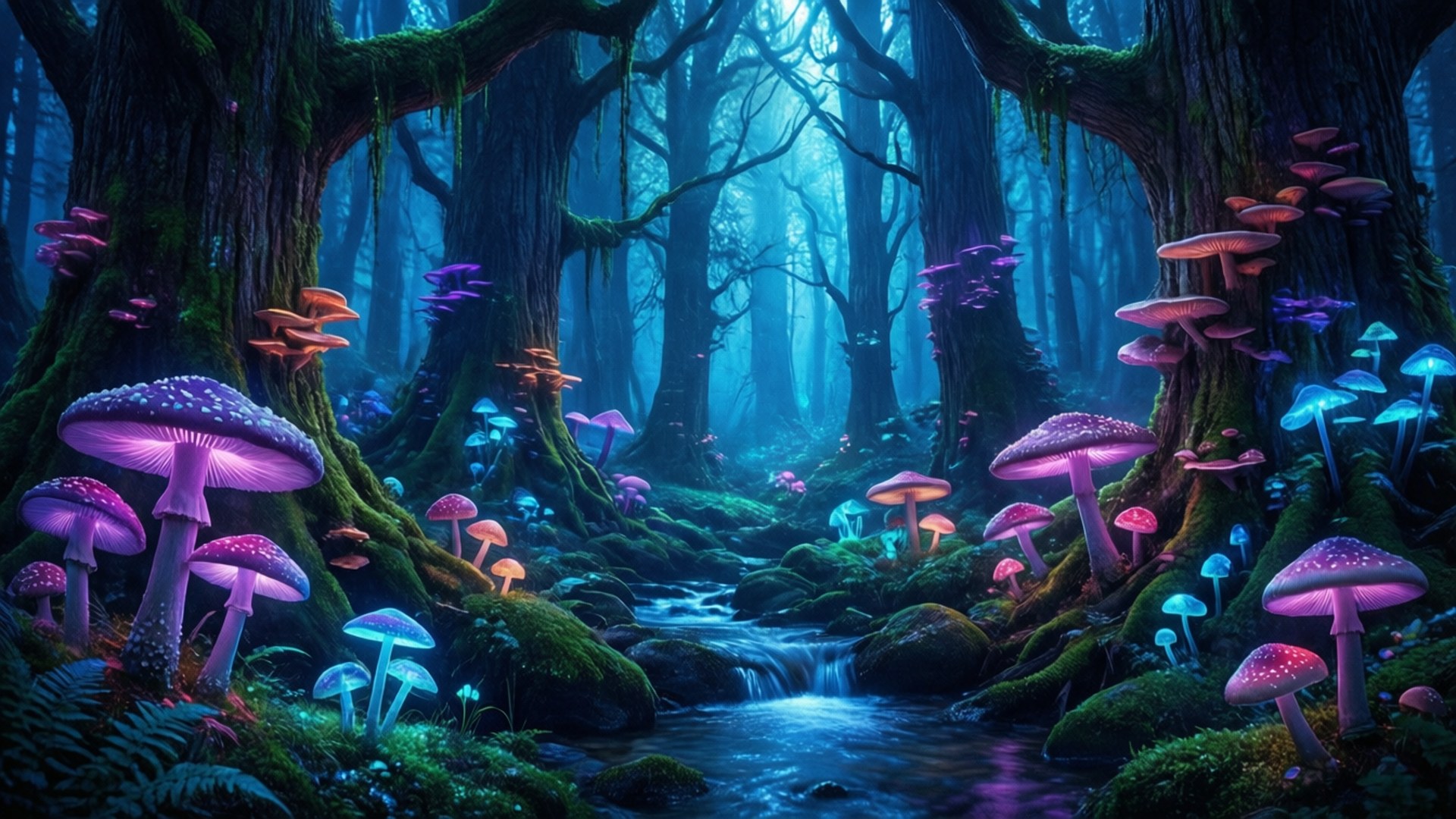 Bosque Bioluminiscente Fondos de pantalla