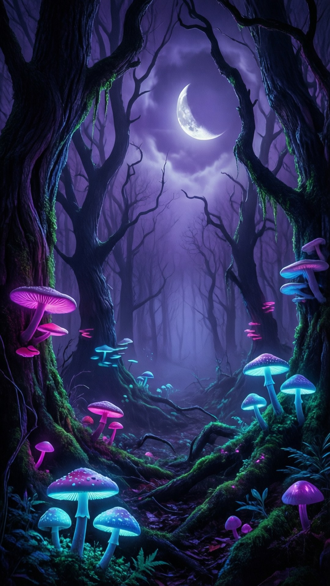 Bosque de Hongos Brillantes Fondos de pantalla