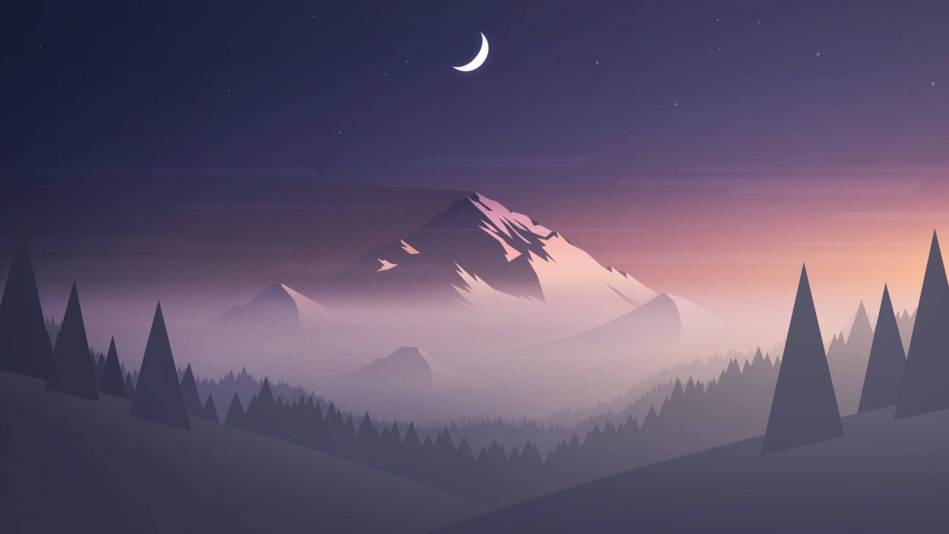 Bosque Neblinoso Minimalista Fondos de pantalla
