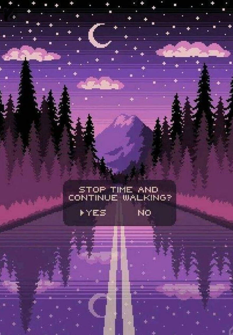 Fondo de pantalla vaporwave de bosque pastel púrpura