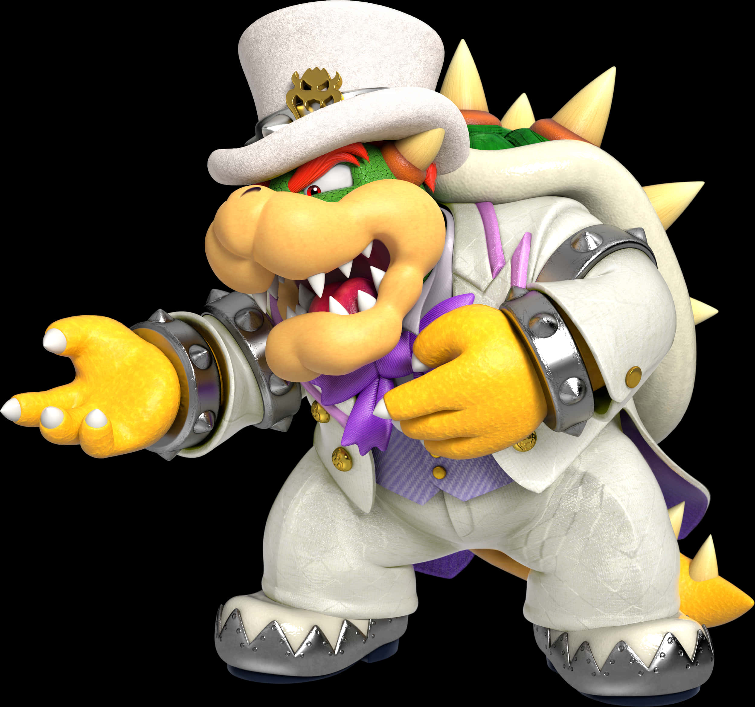 Bowser con traje blanco render 3D Fondos de pantalla