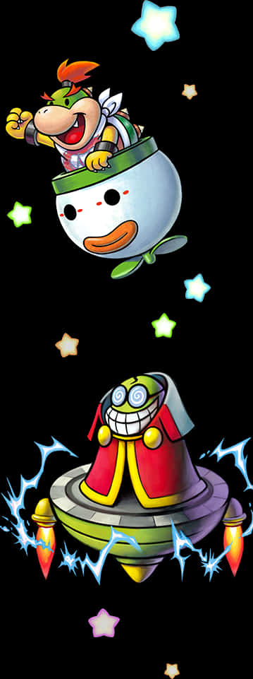 Bowser Jr. en el Auto Payaso Koopa y el Platillo Volador Fondos de pantalla